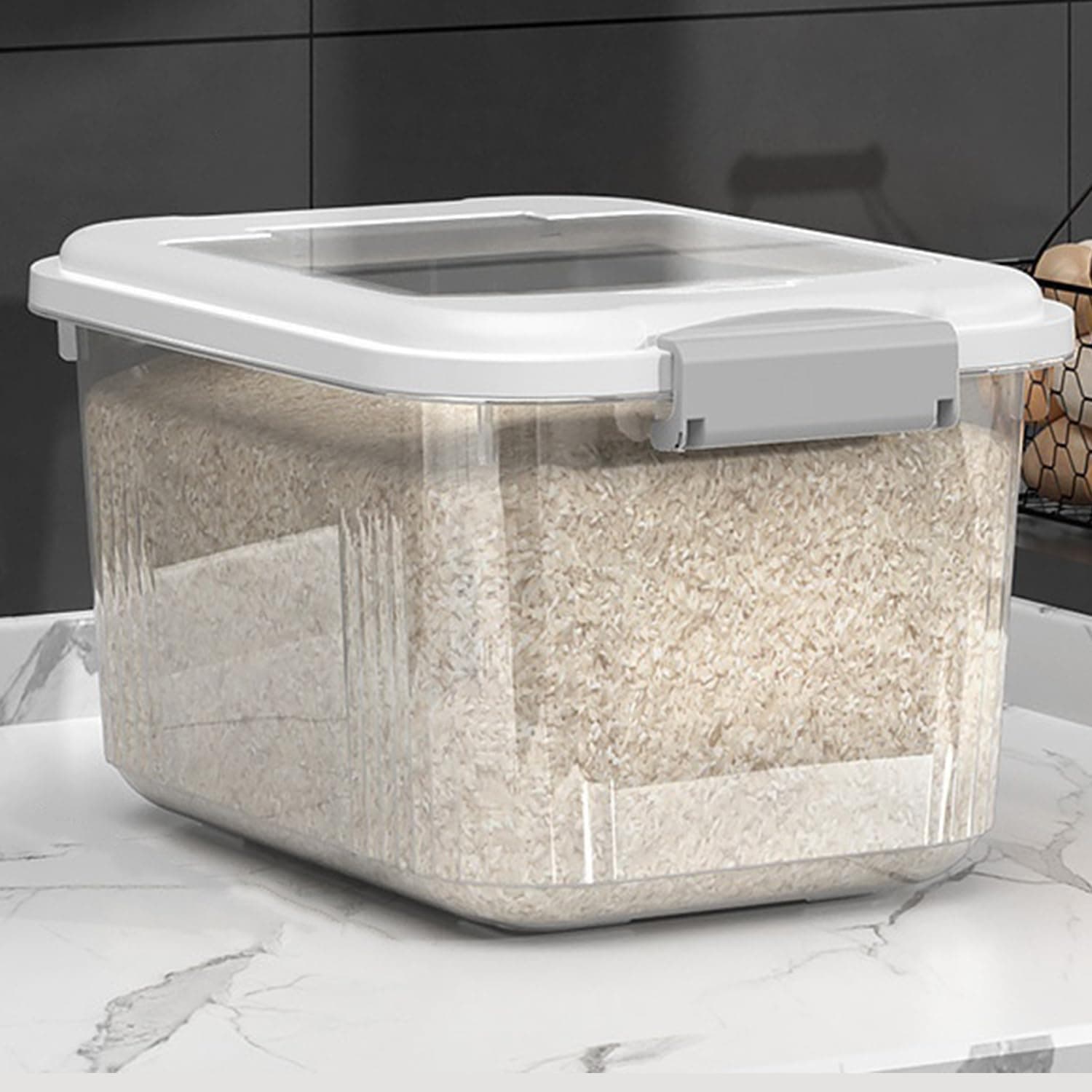 Rice Storage Container,Household Rice Barrel,Food Flour Storage Bins with Lids & Cup,BPA Free,Kitchen Extra Large Grain Storage Containers,Cat/Dog Food Storage Container (7.5KG)