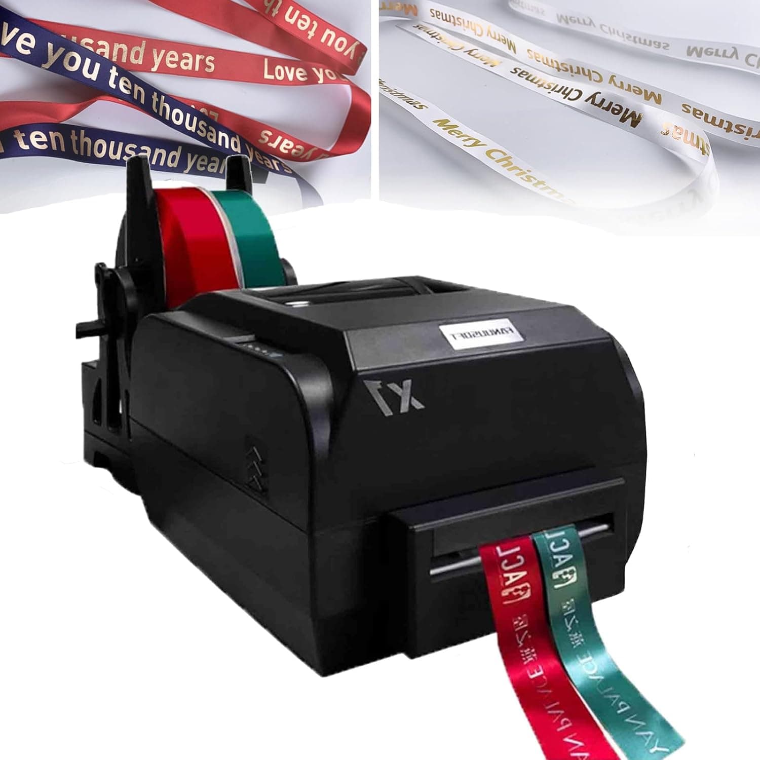 Ribbon Printer Machine with Ribbon Holder - Stamping Printing Machine for Gift Wrapping, Digital Ribbon Printer, 25-108mm Width, Speed 150mm/S, Supports 50+ Languages