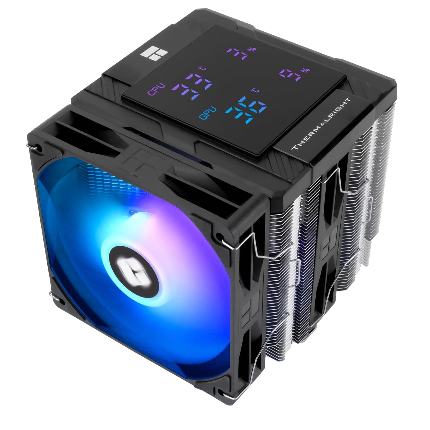 Thermalright Peerless Assassin 120 Digital ARGB Black CPU Cooler, Double Towers and Double Fans Cooling, CPU Air Cooler, Digital Screen Top Cover, for AM4/AM5,Intel LGA1851/1700/115X/1200