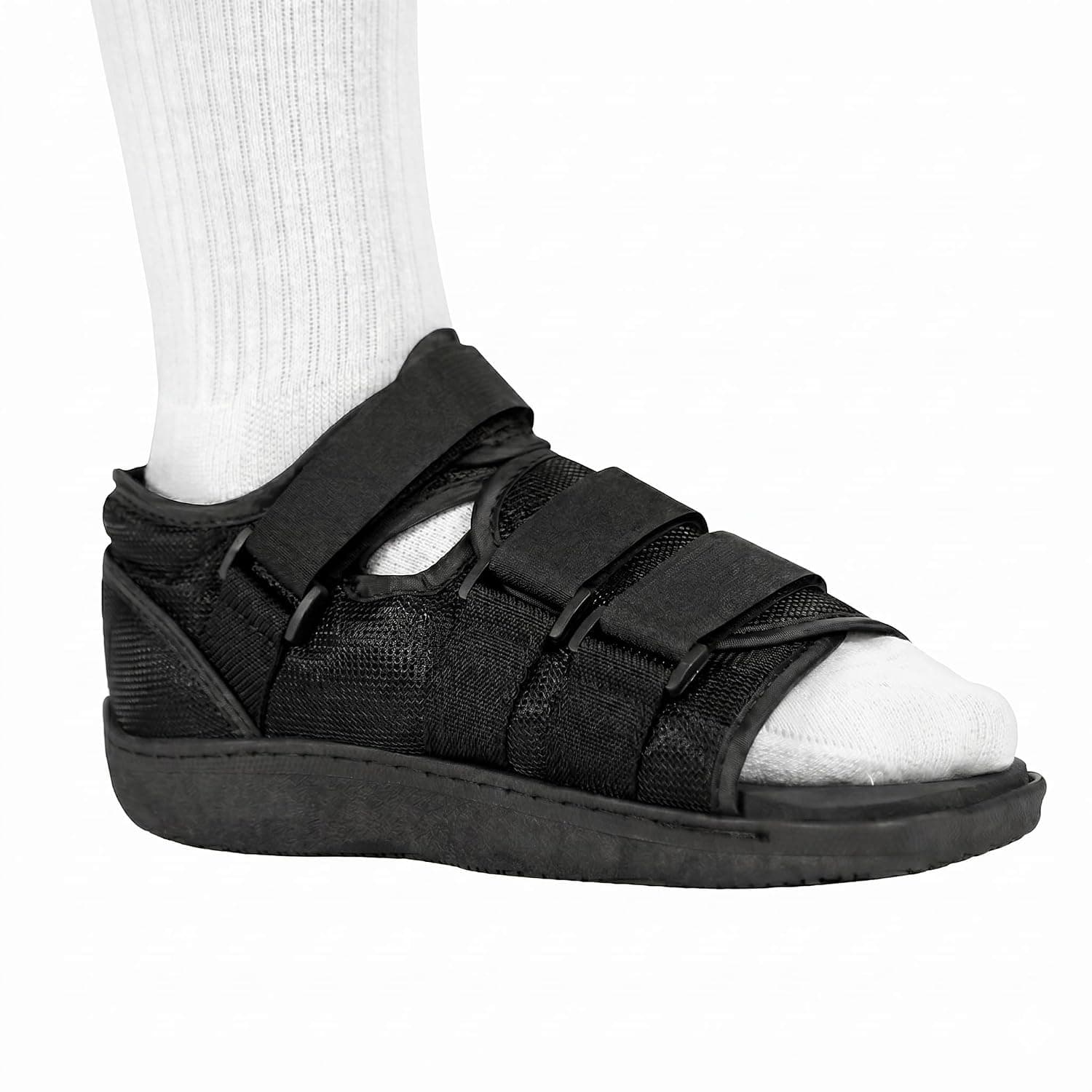 BraceAbility Post-op Shoe for Broken Foot or Toe | Medical/Surgical Walking Shoe Cast Boot, Stress Fracture Brace & Orthopedic Sandal with Hard Sole (LARGE - FEMALE)