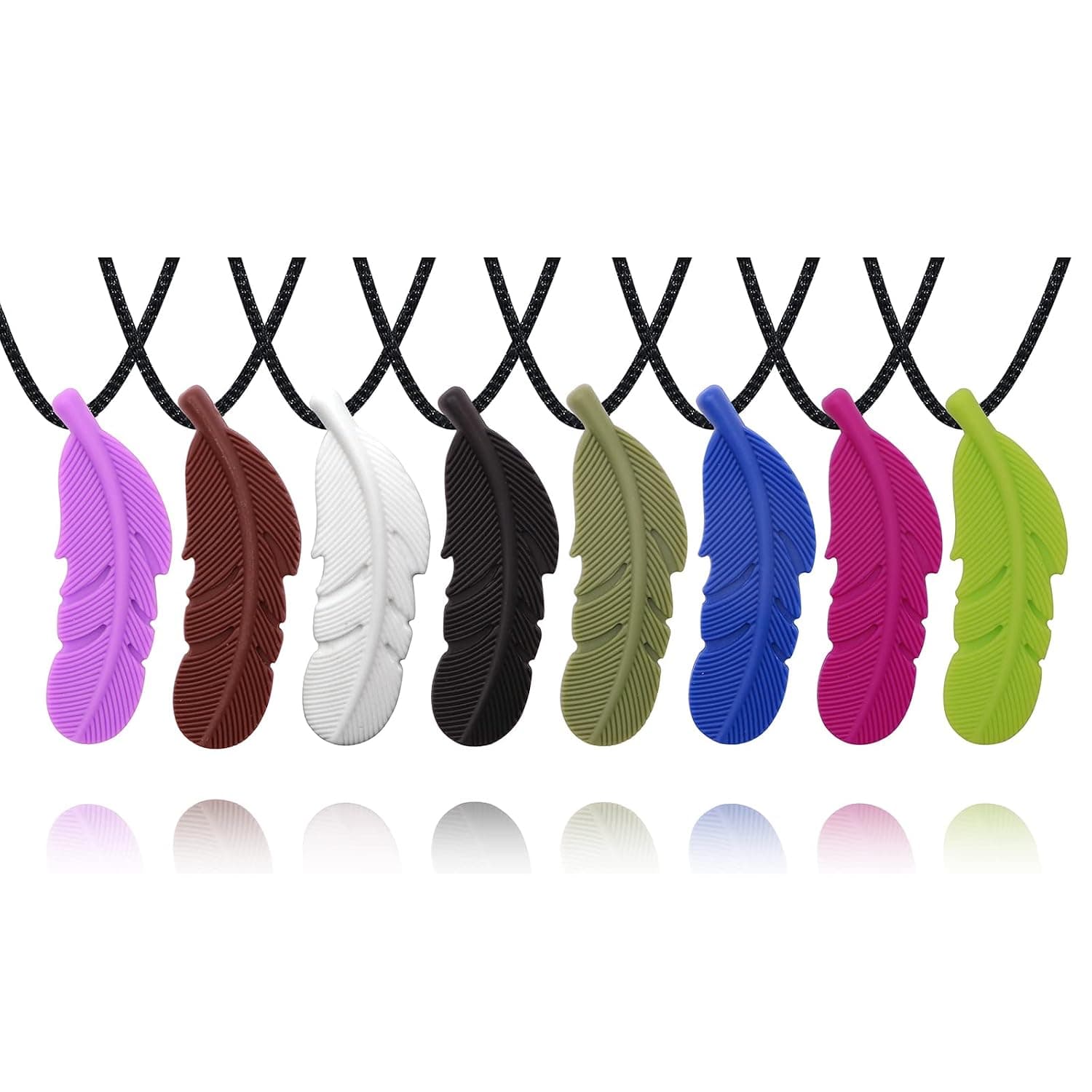 Chew Necklaces for Sensory Kids, Silicone Feather Chewy Toys for Boys and Girls with Autism, ADHD, SPD or Special Needs, Oral Motor Chewable Pendant for Mild Chewers