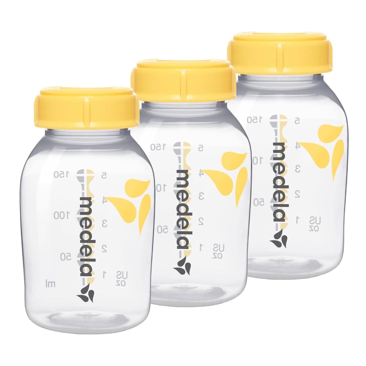 Medela 3-Pack 150ml Storage Bottles with Calma Nipple, Yellow, Newborn, BPA-Free
