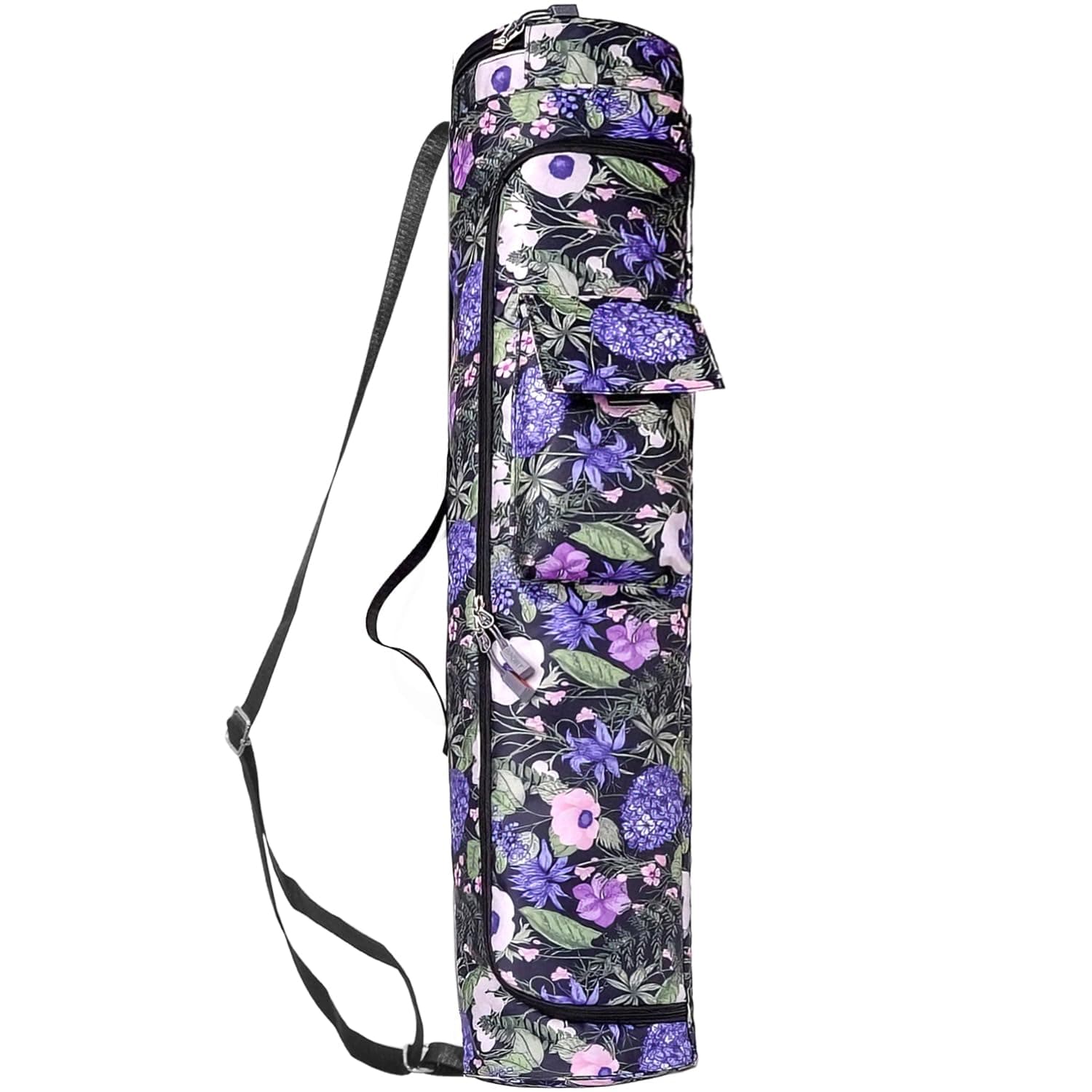 Yoga Mat Bag, Full-Zipper Yoga Mat Carrier with Adjustable Strap, Front Pocket for Phone Water Bottle & Wet Pocket, Exercise Yoga Mat Storage Bag for Women Workout Outdoor