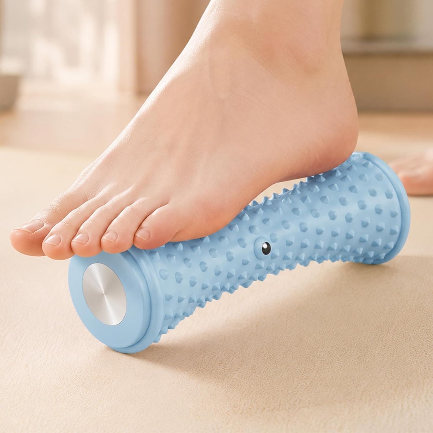 Foot Massage Roller, Manual Deep Tissue Foot Roller with Speed Control and Rough Surface, Medium Stiffness Massage Tool for Yoga Home Fitness, Blue
