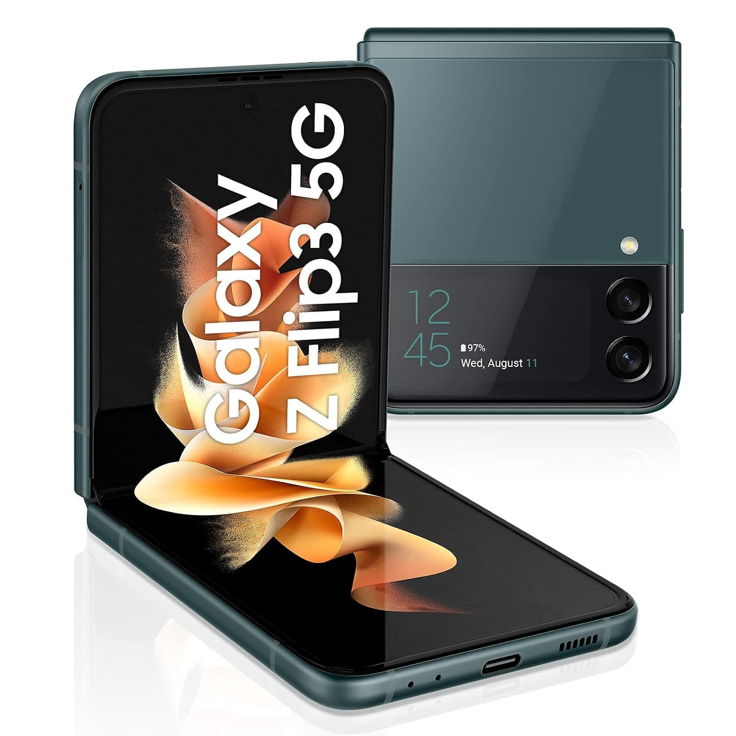 Samsung Galaxy Z Flip3 5G Single-SIM 256GB ROM + 8GB RAM (GSM Only | No CDMA) Factory Unlocked 5G Smart Phone (Green) - International Version