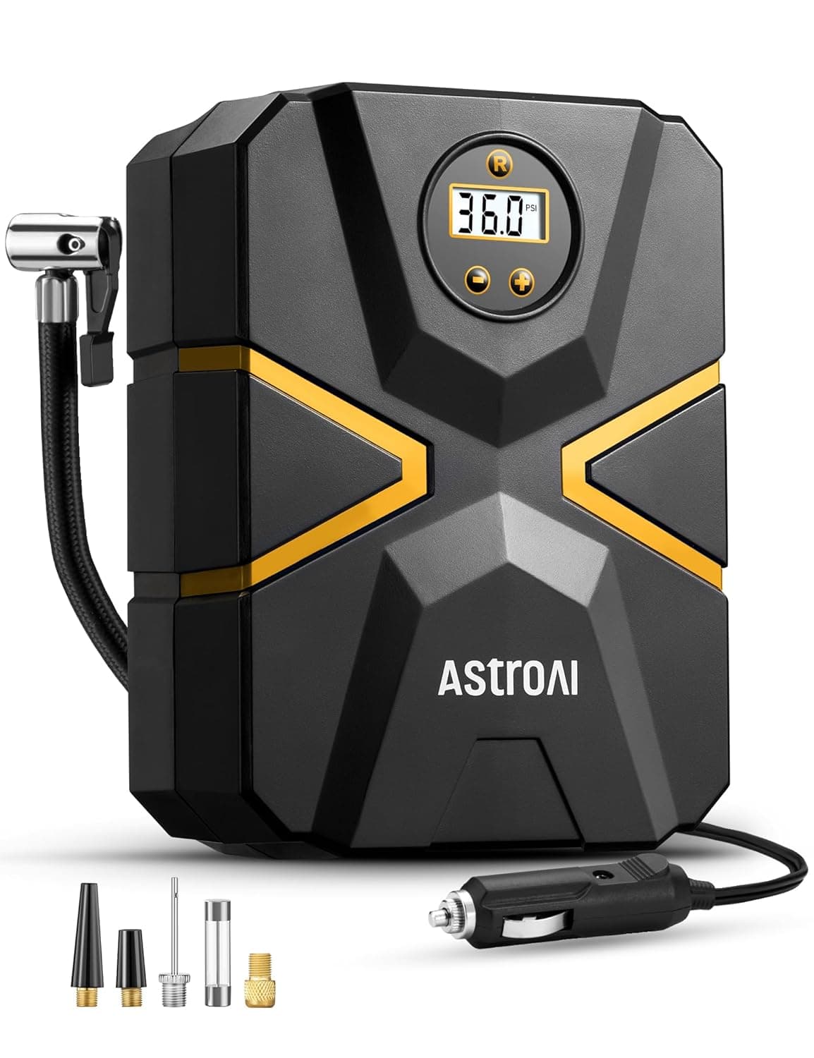 AstroAI Tyre Inflator Air Compressor 12V, Digital Car Tyre Pump 150 PSI, Preset Tyre Pressure & Auto Shutoff, Electric Air Pump for Car Tyres, Bicycles, Other Inflatables