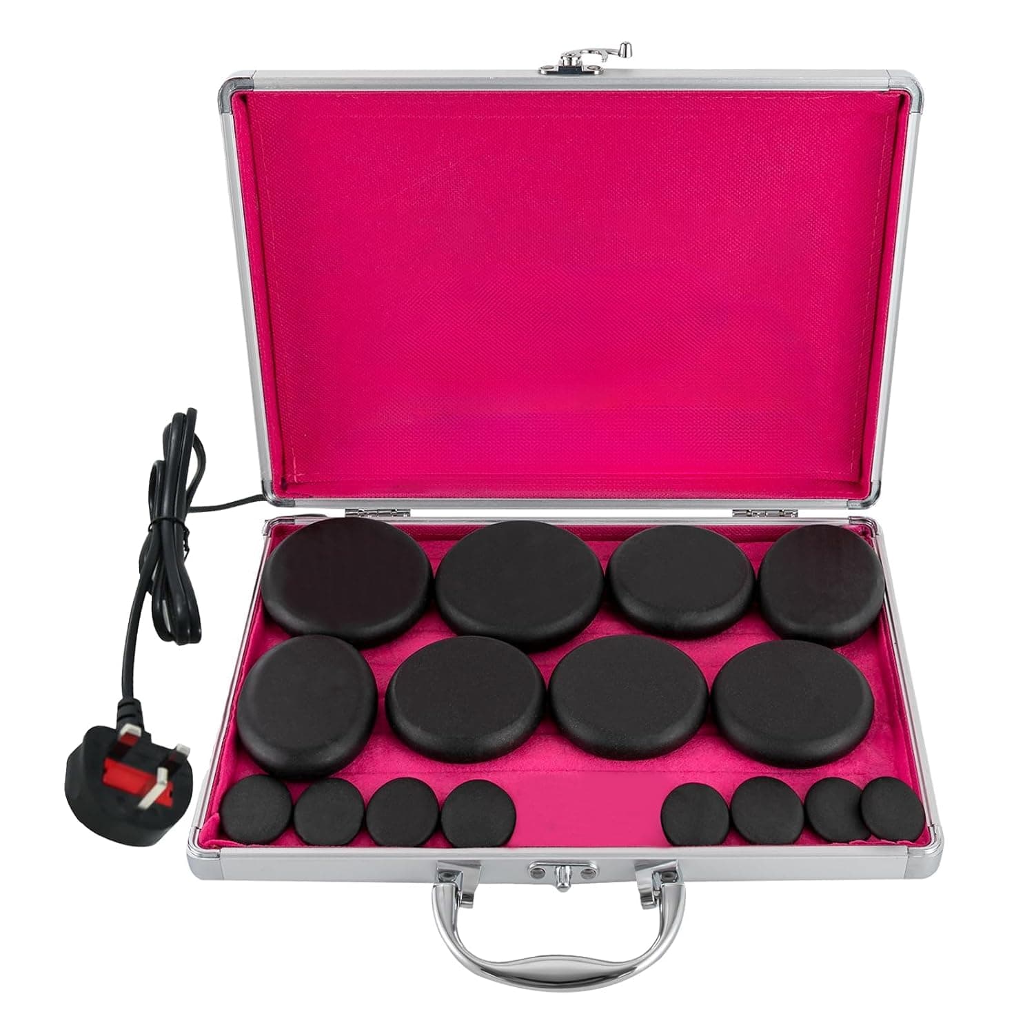 16-Piece Basalt Hot Stone Massage Set with Heater Box, Natural Massage Stones for Stress Relief and Back Pain