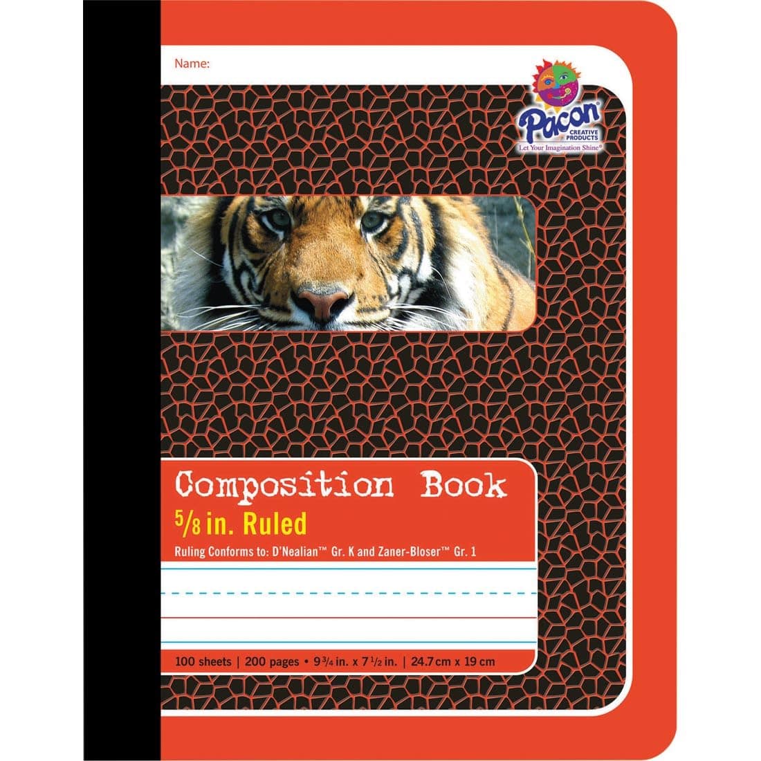 Pacon® Primary Composition Book, Book Bound, D'Nealian/Zaner-Bloser, 5/8" x 5/16" x 5/16" Ruled, 9-3/4" x 7-1/2", 100 Sheets