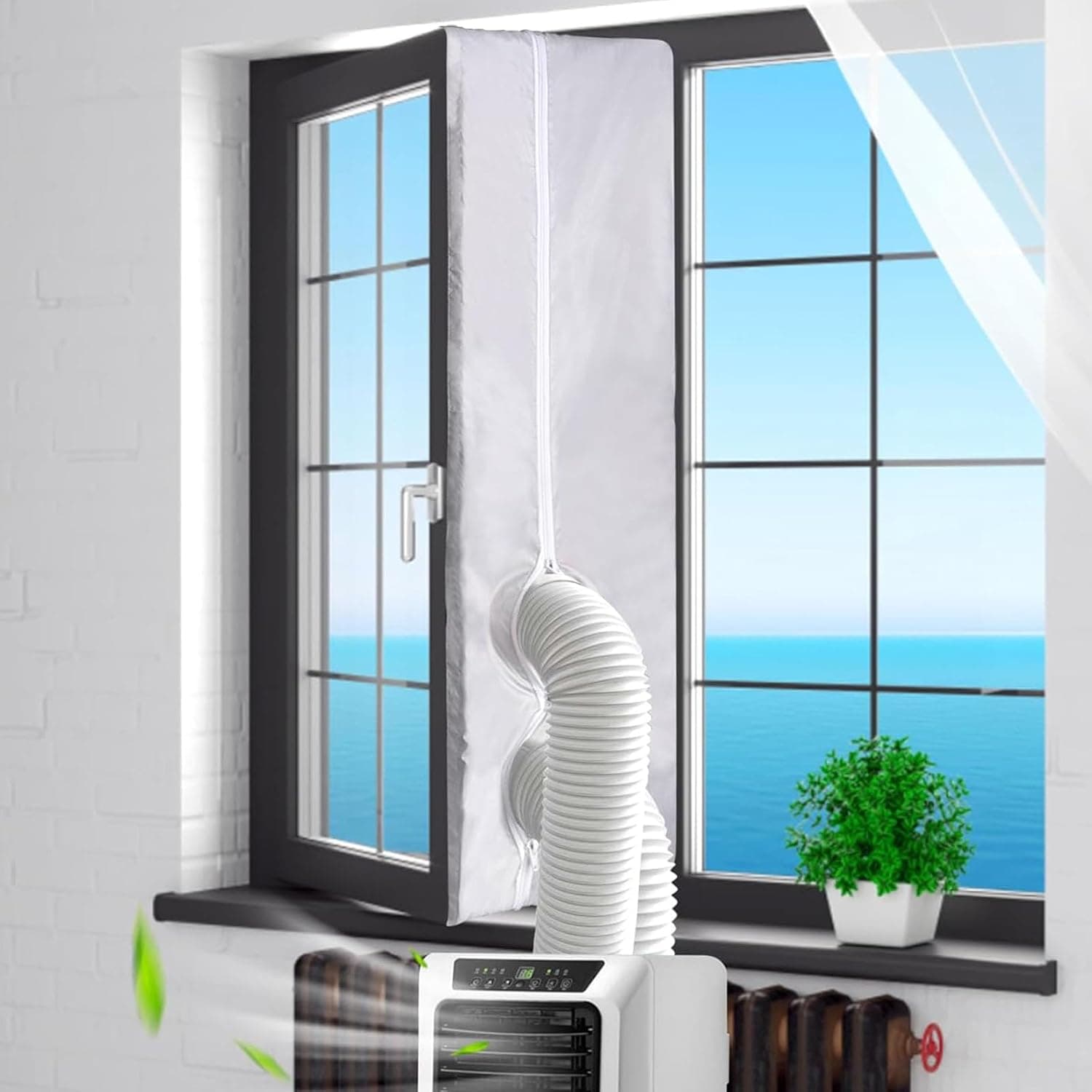 سدادة نافذة مكيف الهواء من لوبينل، سدادة نافذة 400 سم لمكيفات الهواء المتنقلة، خرطوم العادم، سدادة النافذة، ايقاف الهواء الساخن لمكيفات الهواء والمجففات