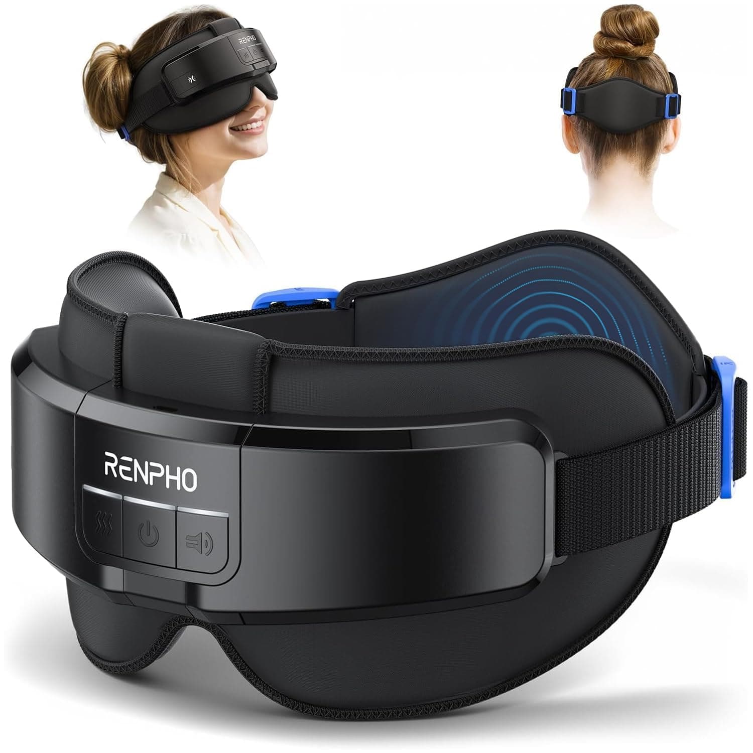 RENPHO Head & Eye Massager with Heat, Eyeris Masc Heated Head & Eye Mask for Relaxation, Head Massager for Forehead, Occiput and Temple, Birthday Gifts for Women Men | Head Massager for Forehead, Occiput and Temple, Heated Mask Massager for Scalp Relaxation and Stress Relief