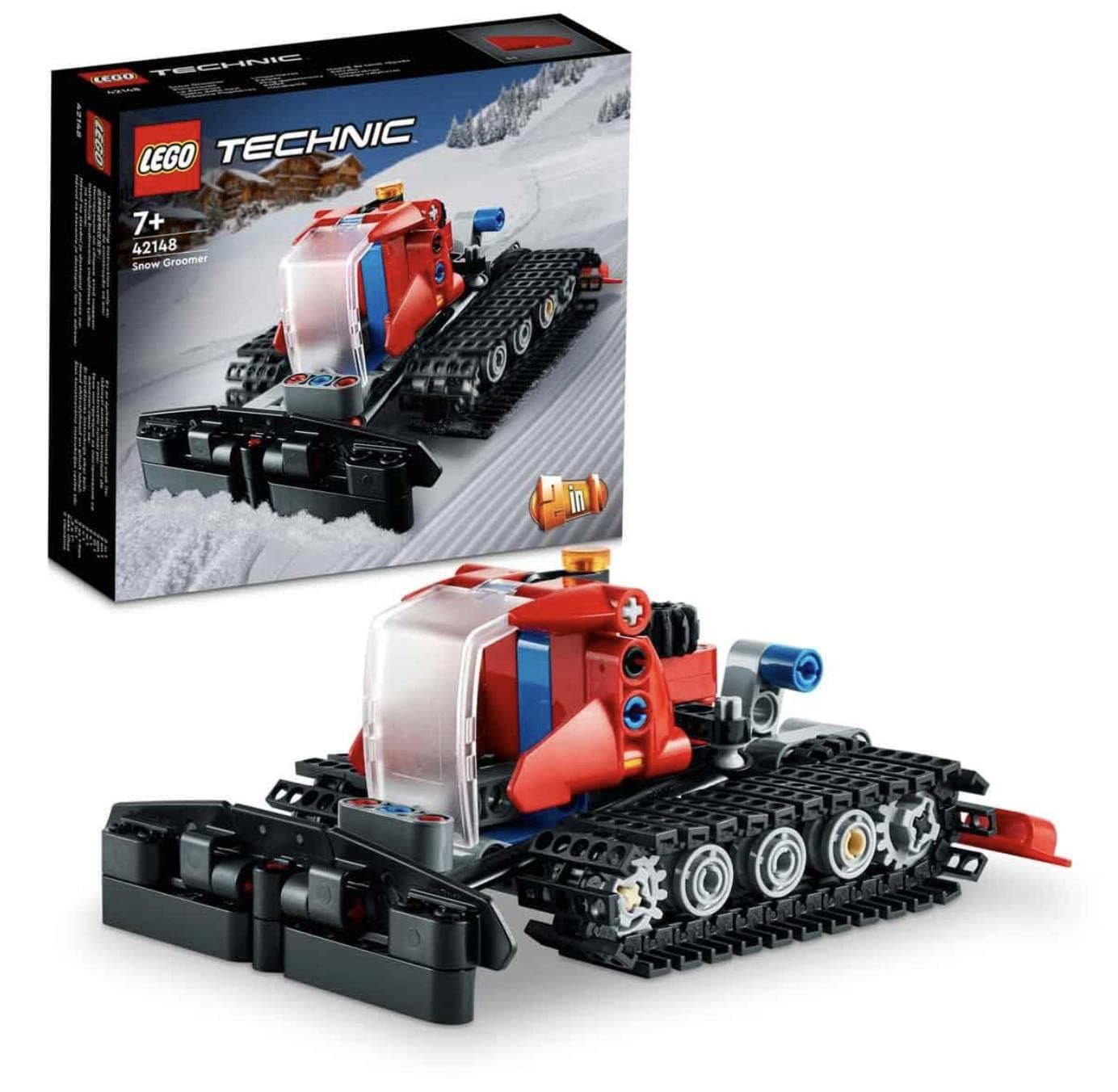 LEGO 42148 Technic Snow Groomer to Snowmobile 2in1 Vehicle Model Set, Engineering Toys, Winter Construction Toy for Boys and Girls 7+ Years Old, Birthday Gift Idea
