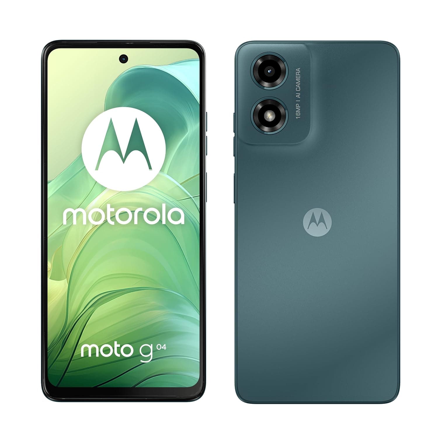 MOTOROLA g04 | 4GB RAM + 64GB Storage | 6.6" 90Hz Extra Bright Display | 5000mAh Battery | Android 14 | Side Fingerprint | 16MP Camera (Sea Green)