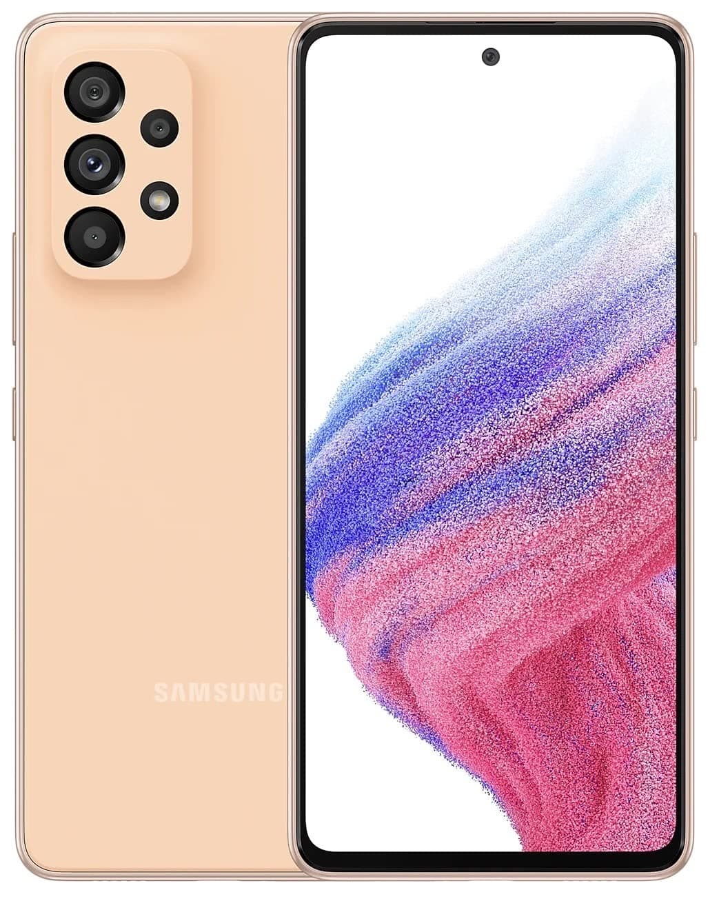Samsung Galaxy A53 5G SM-A5360 DUAL SIM 128GB ROM + 8GB RAM (GSM only | No CDMA) Factory Unlocked 5G Smartphone (Awesome Peach) - International Version