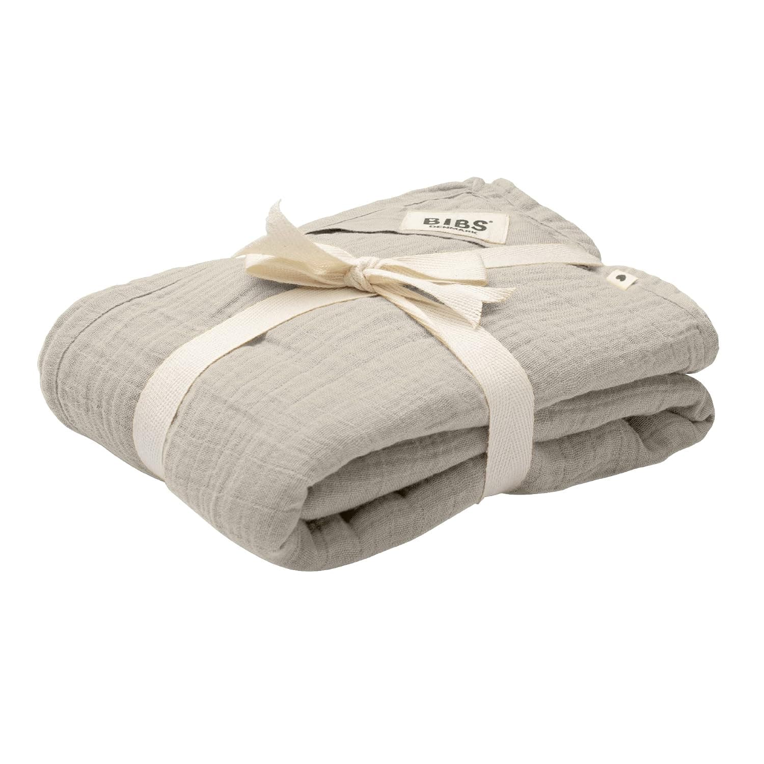 Bibs Muslin Swaddle Wrap. Newborn Blanket. 100% Organic Cotton Muslin, 120x120cm, Sand