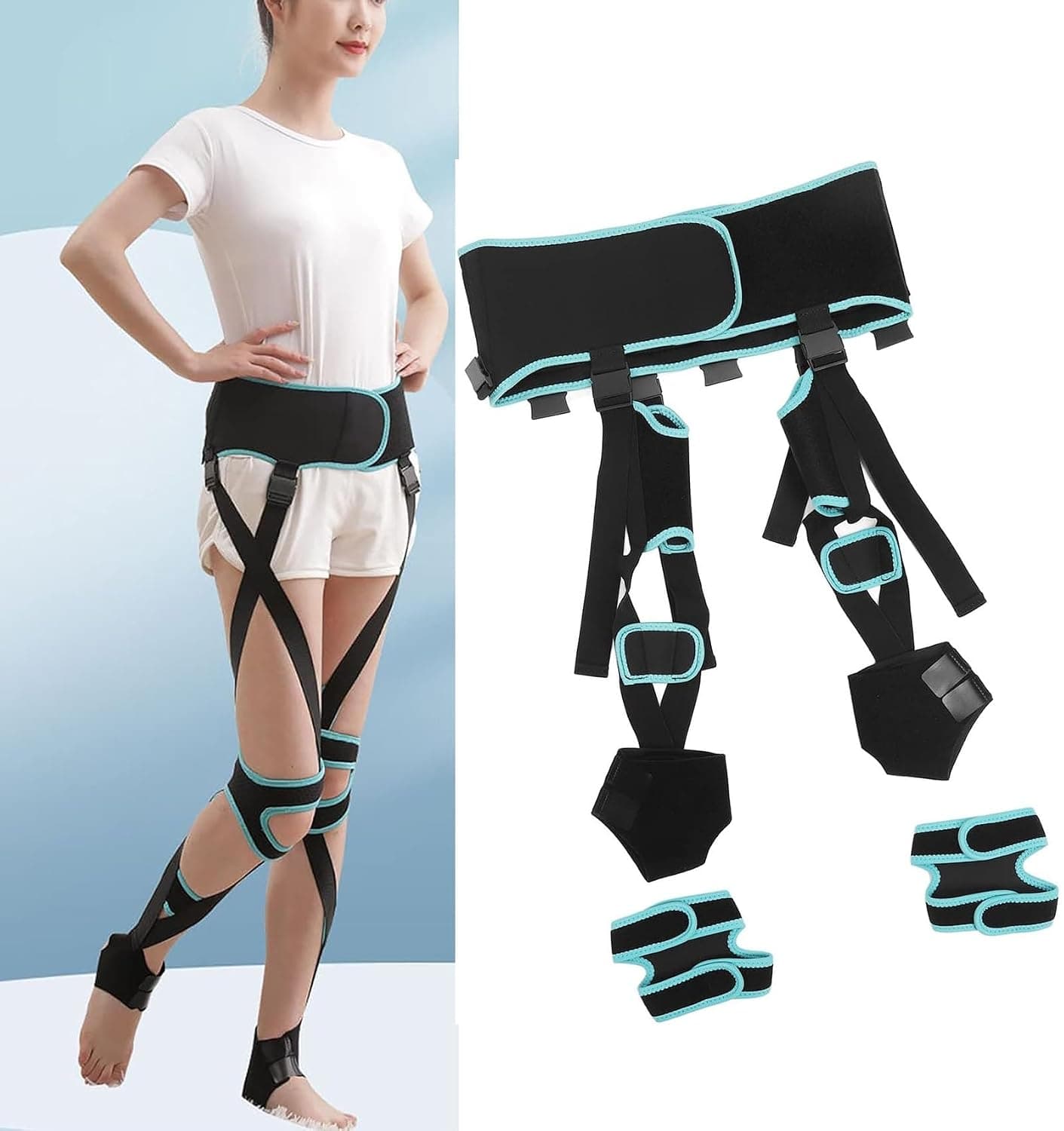 Leg Correction Belt, O/X Leg Type Correction Belt Leg Posture Corrector Band, High Elasticity Straighten Beauty O X Type Leg Correction Bandage for Adults (Size : S)