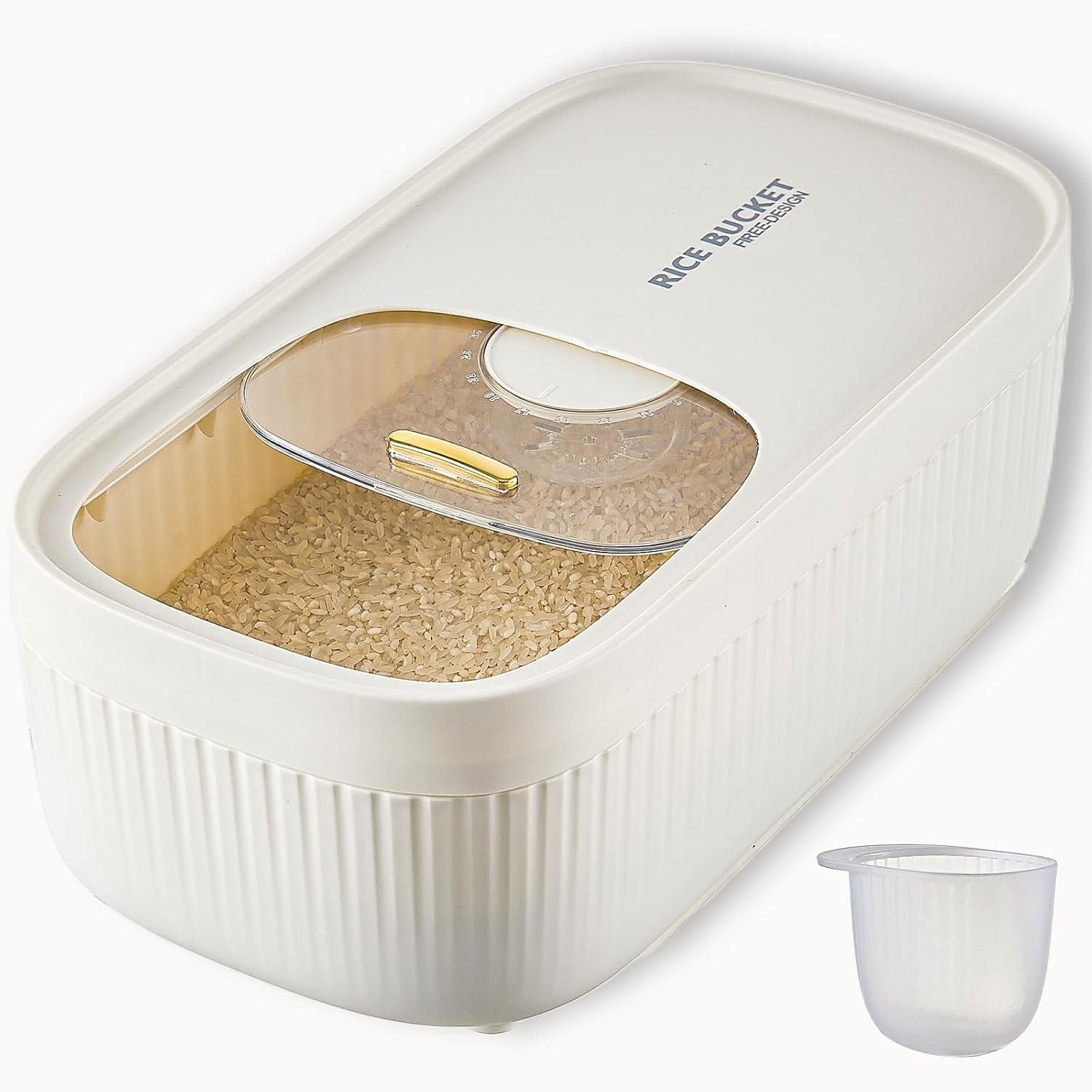 Cereal Storage Container - Flour Dispenser, Pet Food Container, 6.9Qt/11 Lb Dry Food Storage Bucket with Lid, BPA Free, Silicon Ring&Moisture Proof, Kitchen Organizer for Cereal/Grain/Soda/Pasta