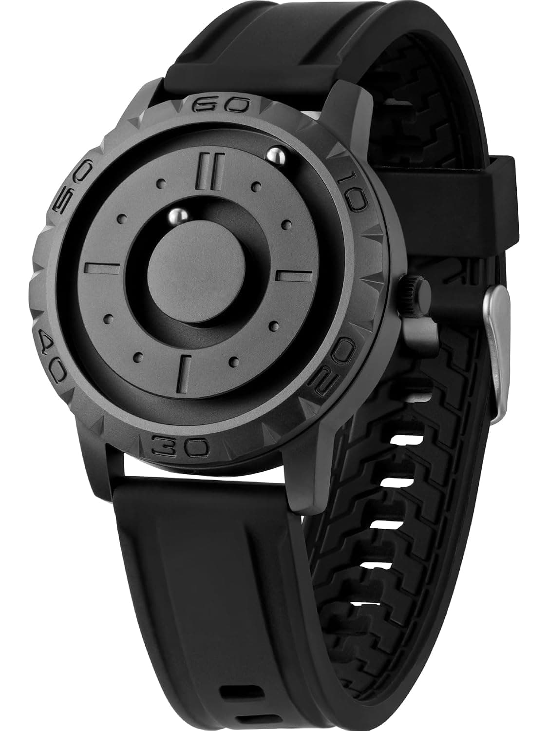 EUTOUR Magnetic Watches for Men 5ATM 40MM Specular Dial Quartz Magnet Watches With Ball Bearings and Silicone Watch Bands Cool Gifts Idea for Men Unique Men's Wrist Analog Watch