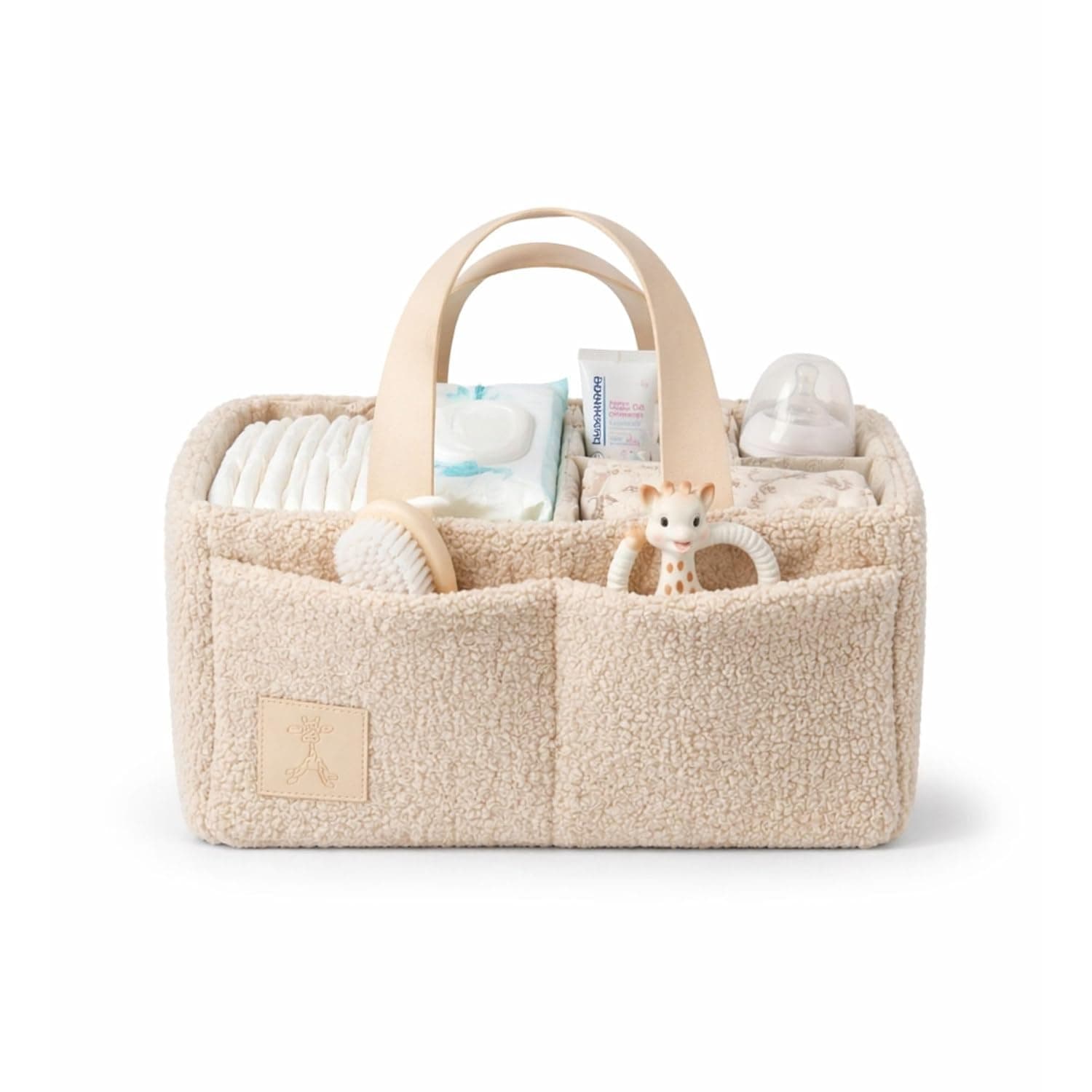 Gigil Nappy Caddy, Nursery Organiser For Changing Station, Newborn Essentials, Teddy Boucle Diaper Caddy, Baby Shower Idea, Large Portable Nappy Organiser