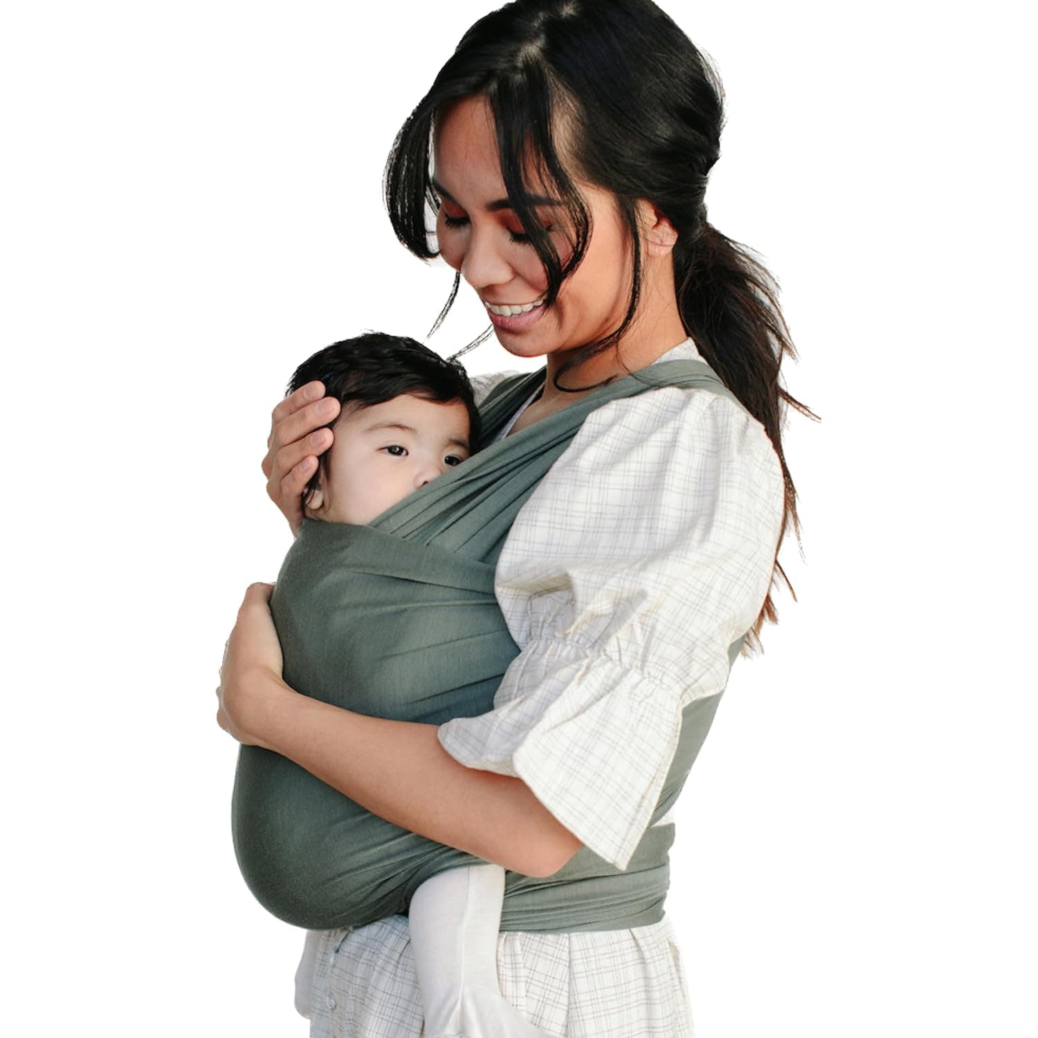 Solly Baby Wrap Carrier - Lightweight Baby Carrier - Newborn Baby Essentials - for Newborn, Infants and Baby 8-25 Lbs. Basil