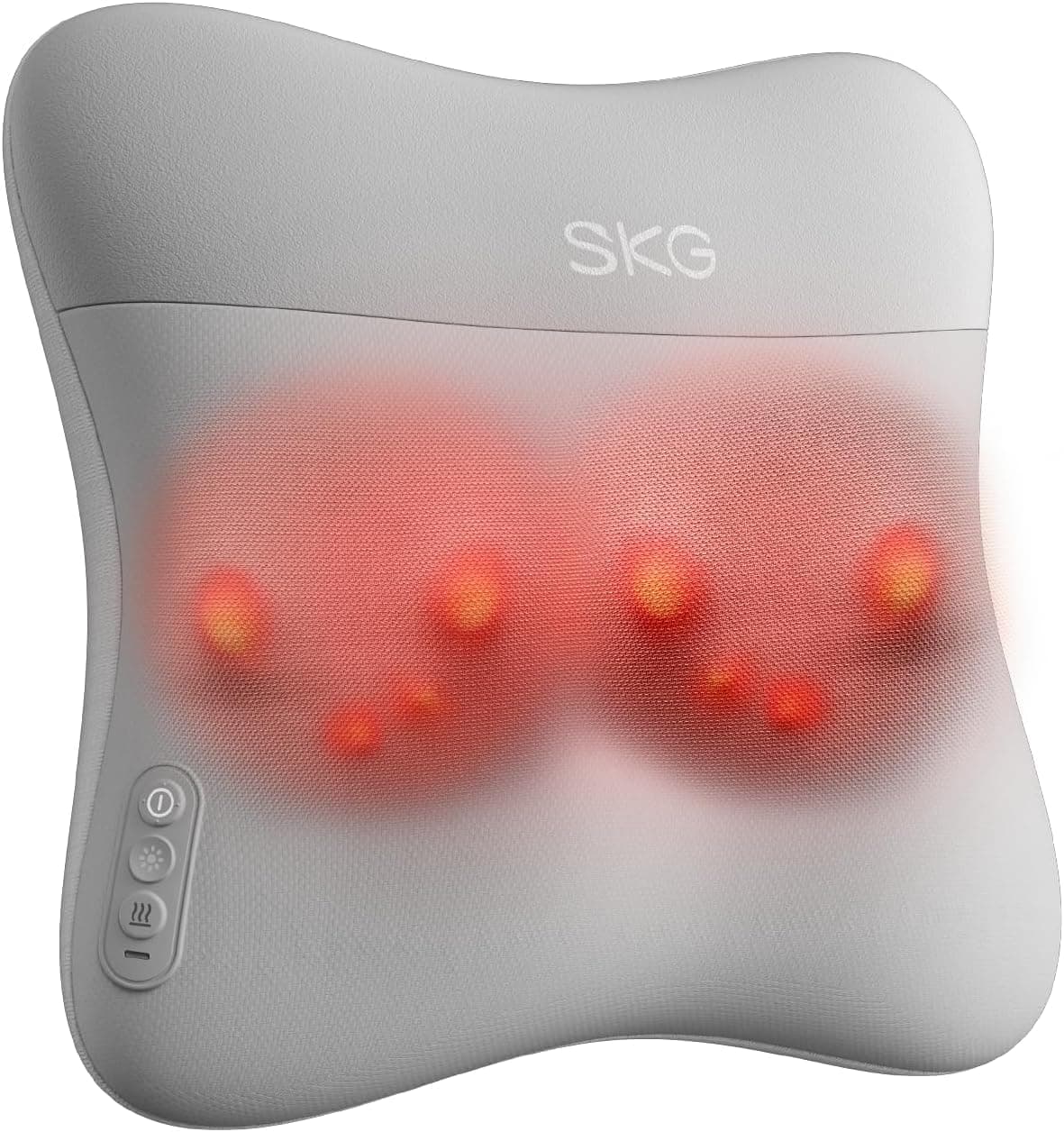 SKG Back Massager for Pain Relief, Wireless Deep Tissue Neck and Back Massage Pillow with Double-Sided Heat Function, VS500, Gift for Men and Women (Automatic Restart After