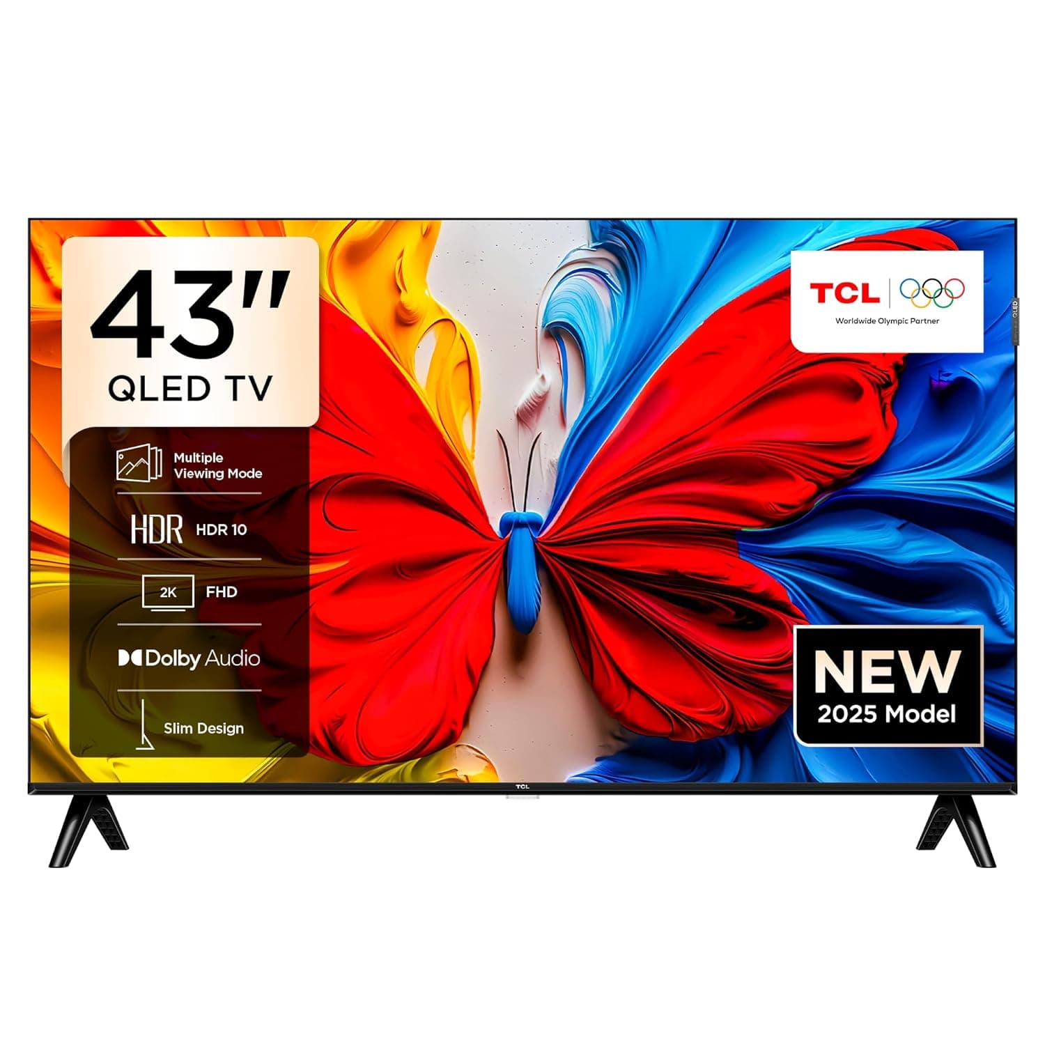 TCL 43S5K Television 43 Inch Smart TV QLED HDR 10 Google TV, Dolby Audio, Game Mode, Multiple Eye Care with Slim Design (2025 Model)