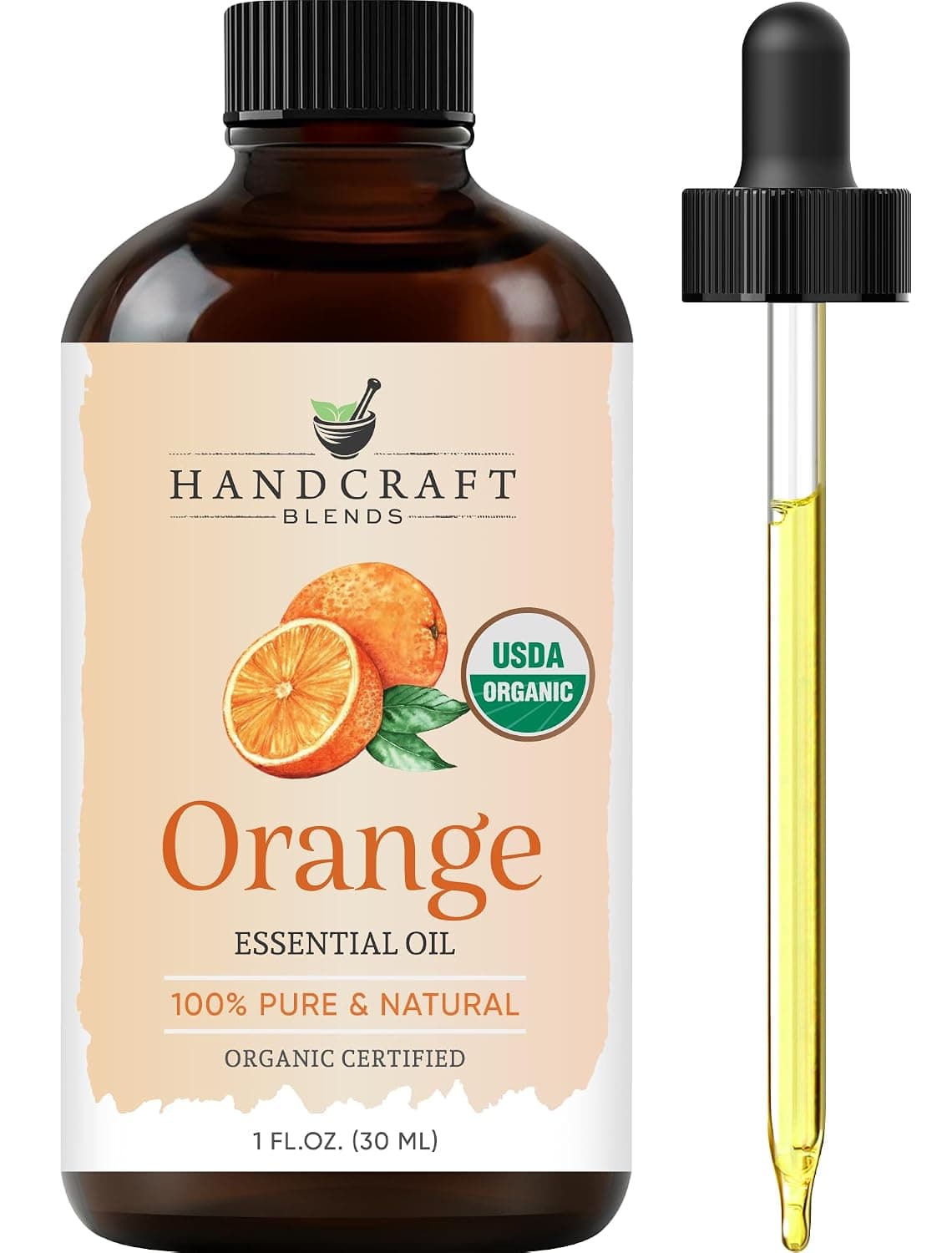 Handcraft Blends Organic Orange Essential Oil – 1 Fl Oz – 100% Pure and Natural – Premium Grade Essential Oil for Diffuser and Aromatherapy