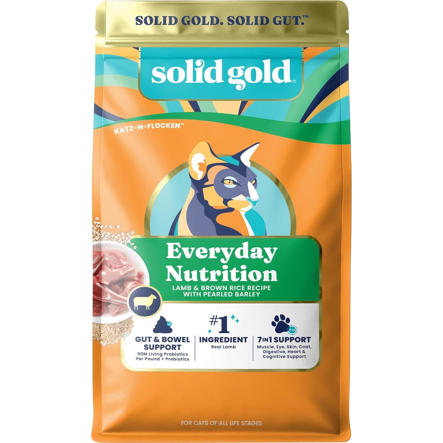 Solid Gold Cat Dry Food Lamb & Brown Rice Recipe - 5.44 Kg