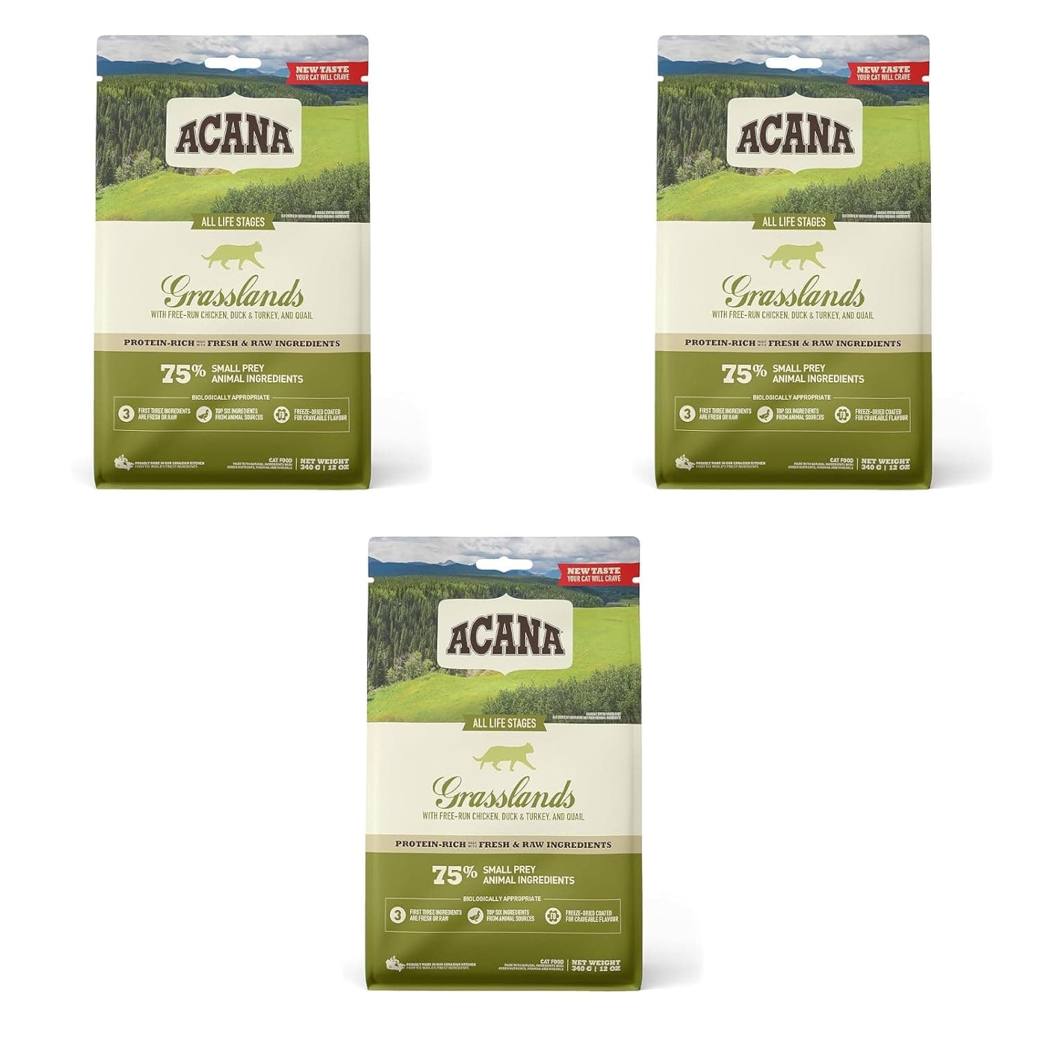 Acana Cat Dry Food Grasslands Duck Chicken Eggs All Life Stages - 340 g