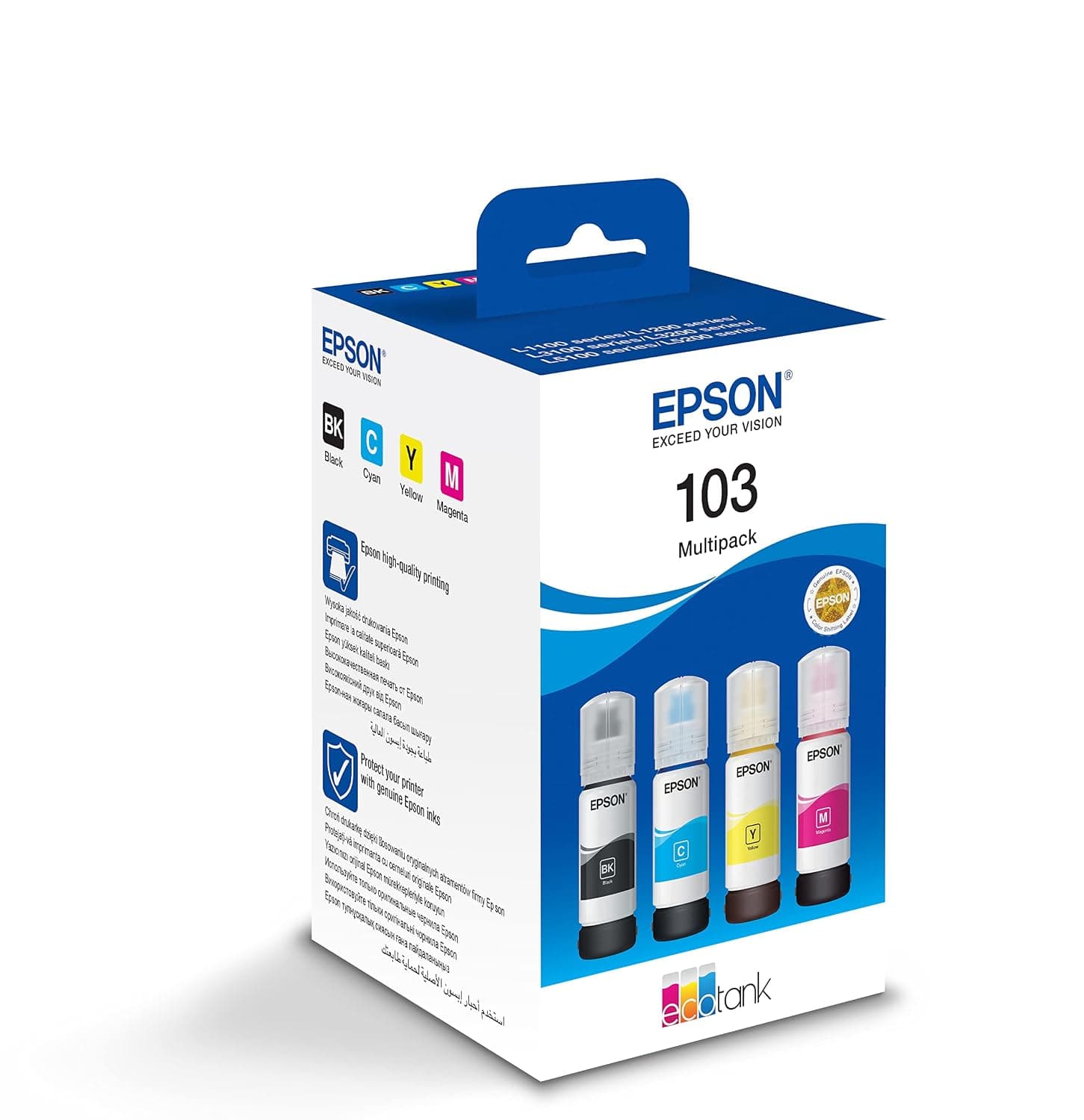 Epson 103 Ink EcoTank 4-colour Multipack, Black, Magenta, Cyan, Yellow, Large-1pc