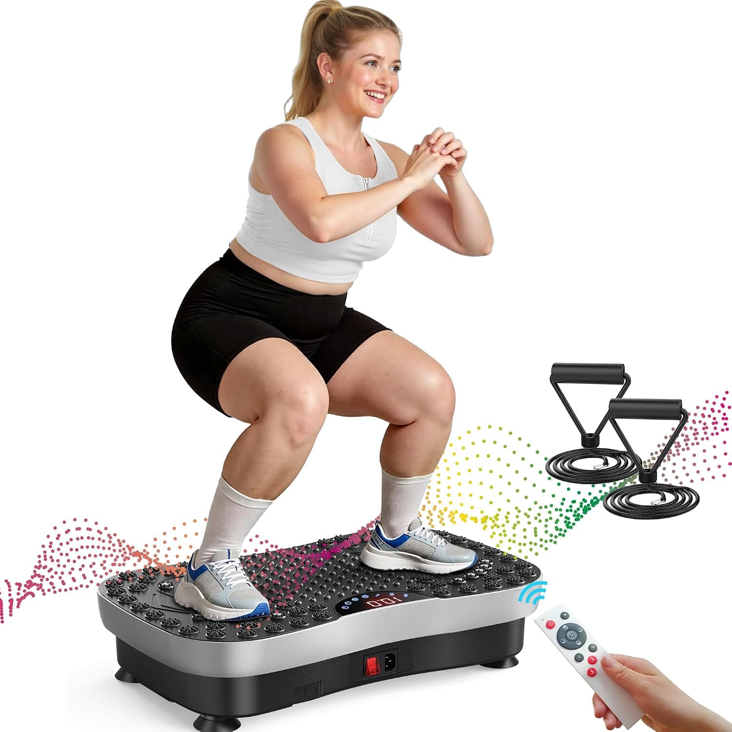 AXV Vibration Plate Exercise Machine Whole Body Workout Vibrate Fitness Platform Lymphatic Drainage Machine for Weight Loss Shaping Toning Wellness Home Gyms Workout for Women Men