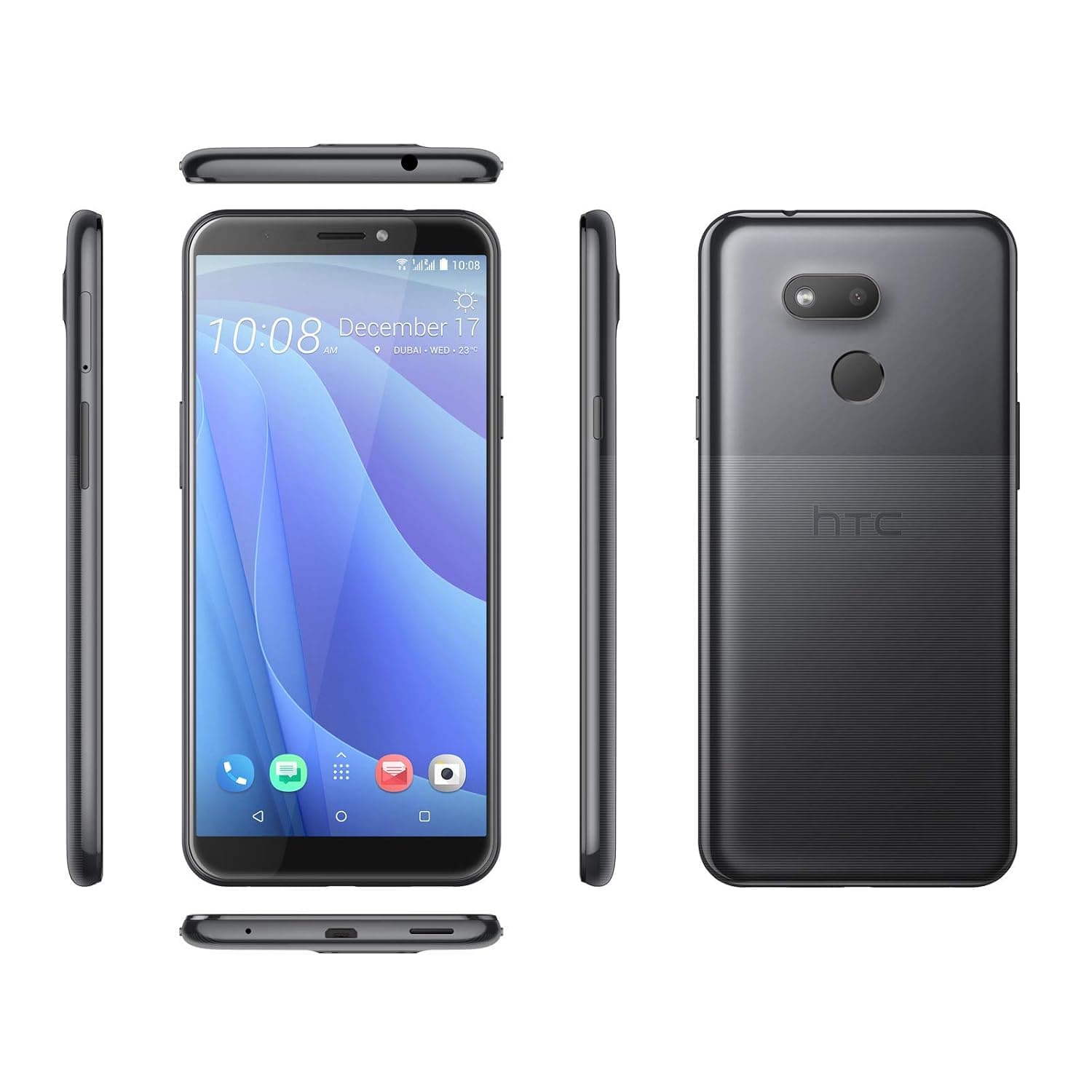 HTC Desire 12s Dual SIM - 32GB, 3GB RAM, 4G LTE, Charcoal Black