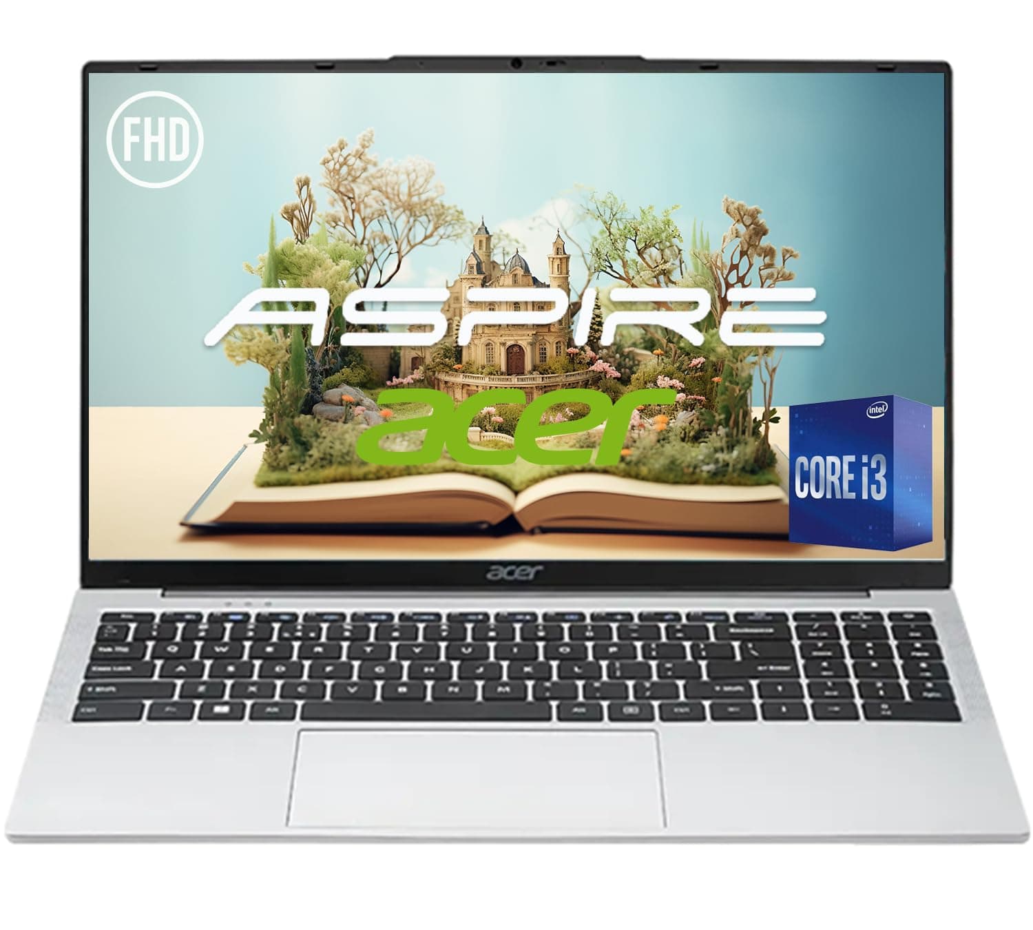 acer Aspire Premium Slim Laptop - 15.6" Full HD IPS 1080P Display - AMD Ryzen 3 7330U Quad-Core Processor - 16GB RAM - 256GB NVMe SSD - Webcam - Wi-Fi 6 - Windows 11 Pro - W/O Mouse