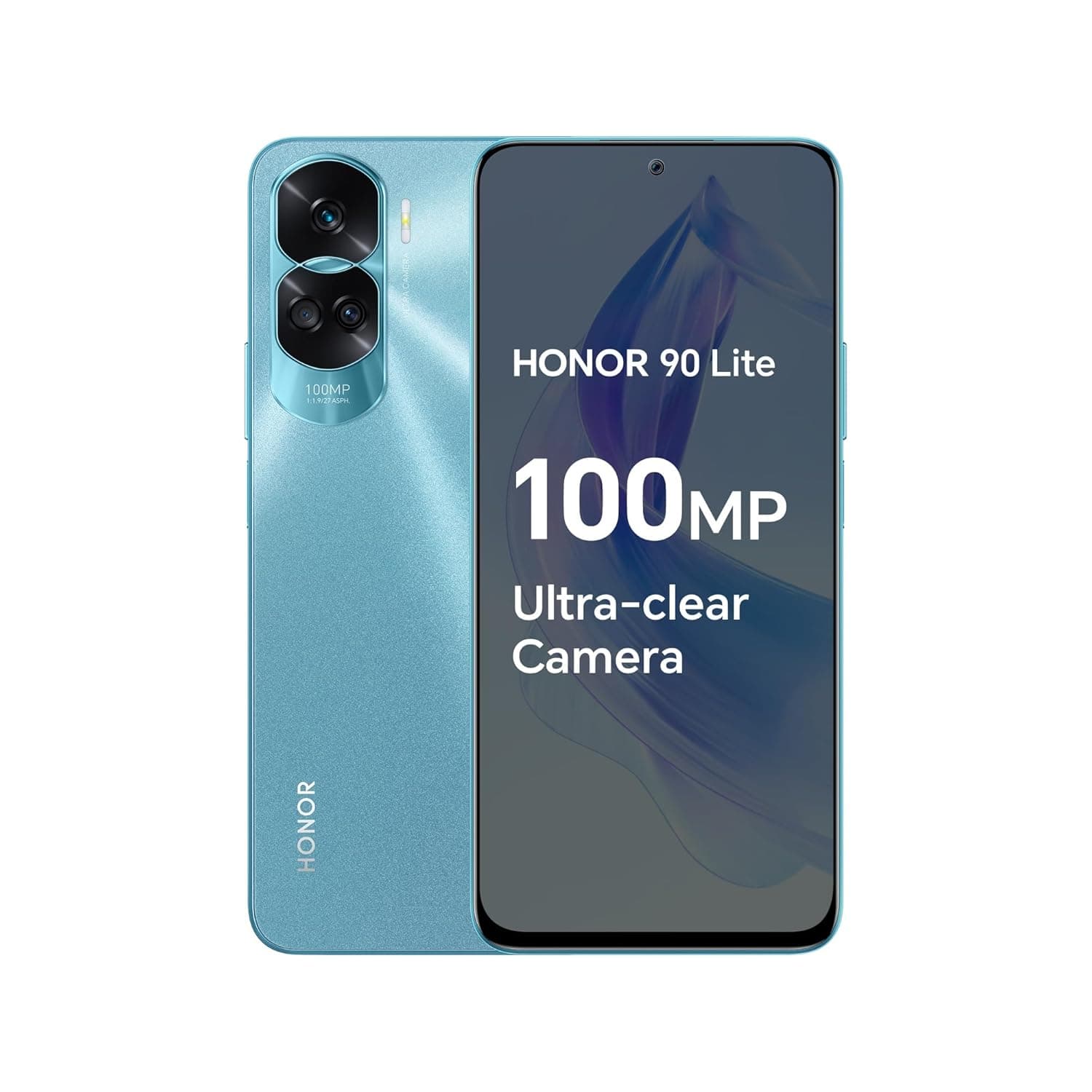 HONOR 90 Lite Smartphone 5G with 100MP Triple Camera, 8 + 256 GB, 6.7 Inch 90 Hz Display, 4500 mAh, Dual SIM, Android 13, Cyan Lake (Renewed)