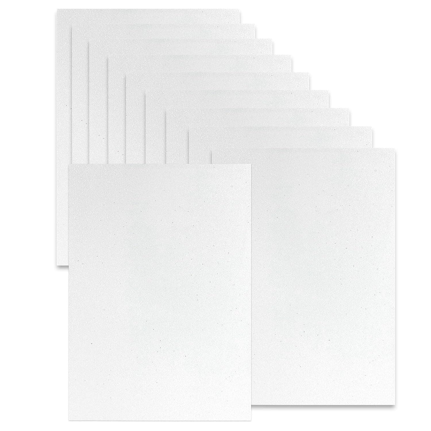 Sukh White Glitter Cardstock Paper - Glitter Cardstock Craft Paper A4 Thick Colored Crafts Christmas Valentines Gift Box Wrapping DIY Wedding Birthday Party Sparkle Decor Scrapbook 250GSM 10pcs