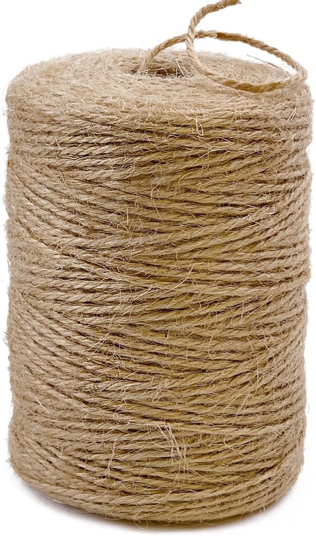 YelaJoy 2mm*328ft(100m) Natural Jute Twine Rope, Durable Hemp Cord for Crafts, Gardening, Gift Wrapping & Cat Scratching Posts, Bulk Natural String for Macrame, Packaging & Home Decor