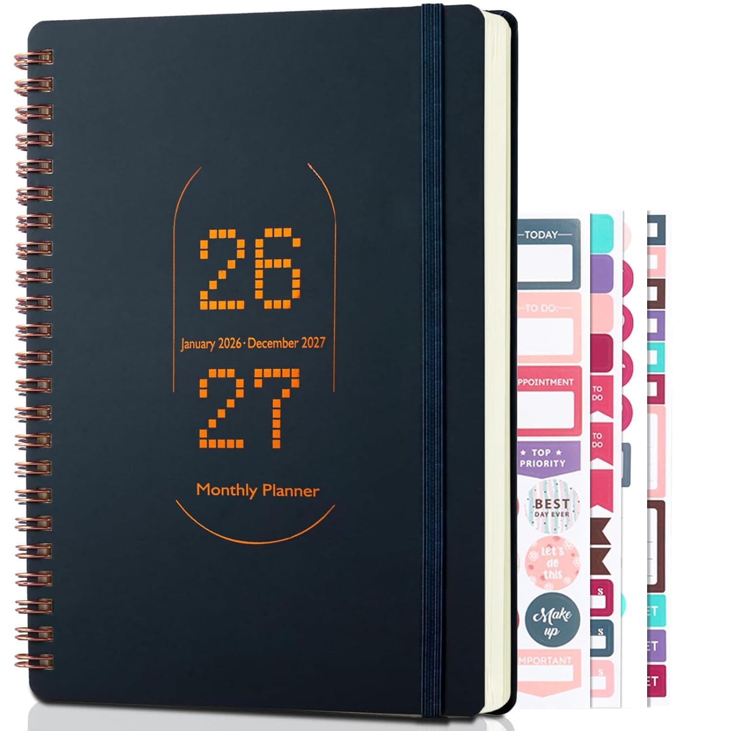 DoubleCare 2026-2027 Planner, A5 Size Daily, Weekly, and Monthly Organizer, Hardcover Spiral Bound Planner with Inner Pocket, Perfect for School, Office, and Home (Teal)