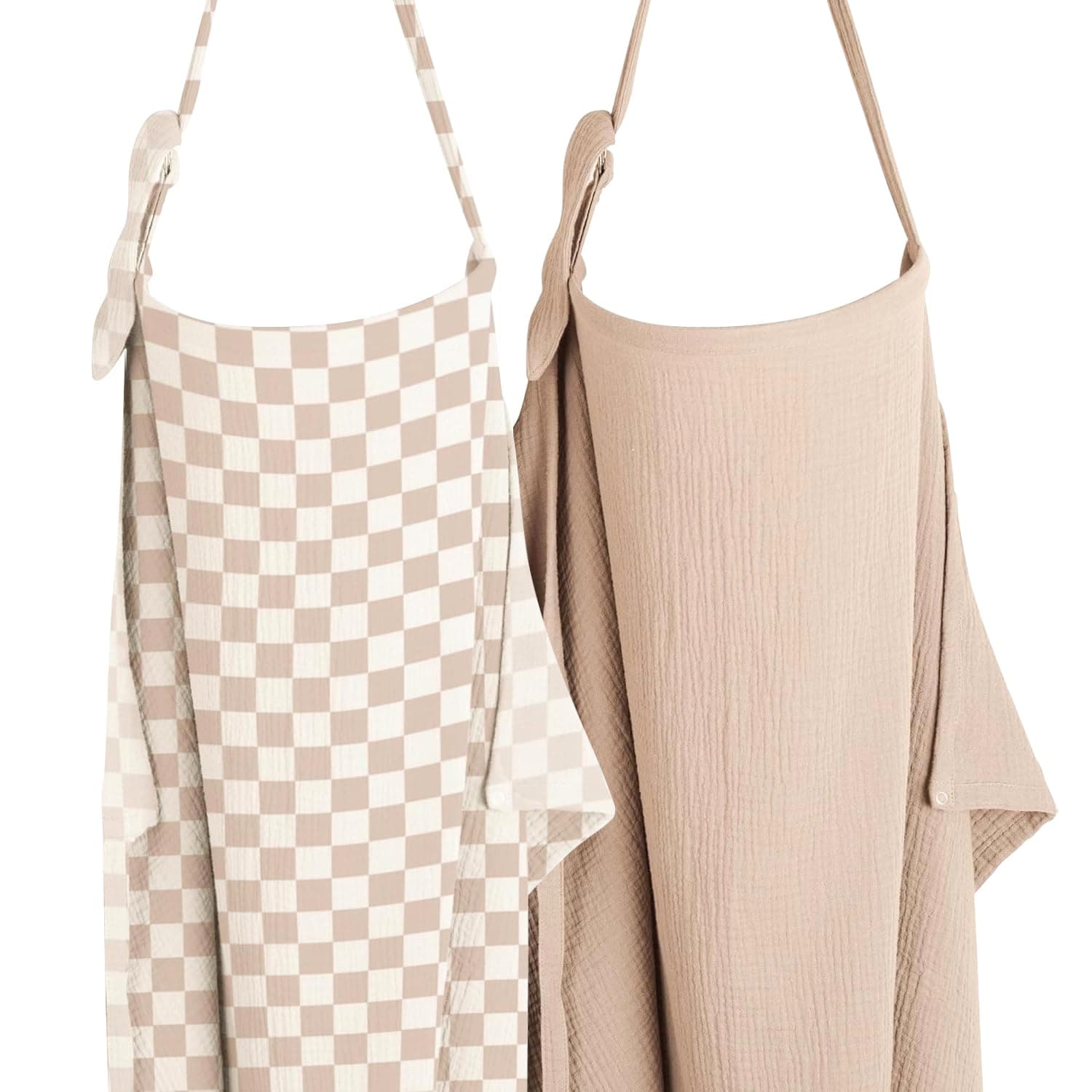 Oasisgalore Nursing Cover, 2-Pack Breastfeeding Cover Muslin Cloth Baby Essentials Feeding Covers for Nursing Mom غطاء رضاعة(Cream Apricot, Rainbow)