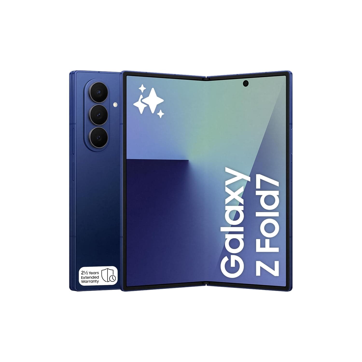 Samsung Galaxy Z Fold7, AI Phone, Blue Shadow, 512GB Storage, 12GB Memory, 200MP Camera, 3nm Processor, 4400mAh Battery, 2.5 Year Manufacturer Extended Warranty, (KSA Version)