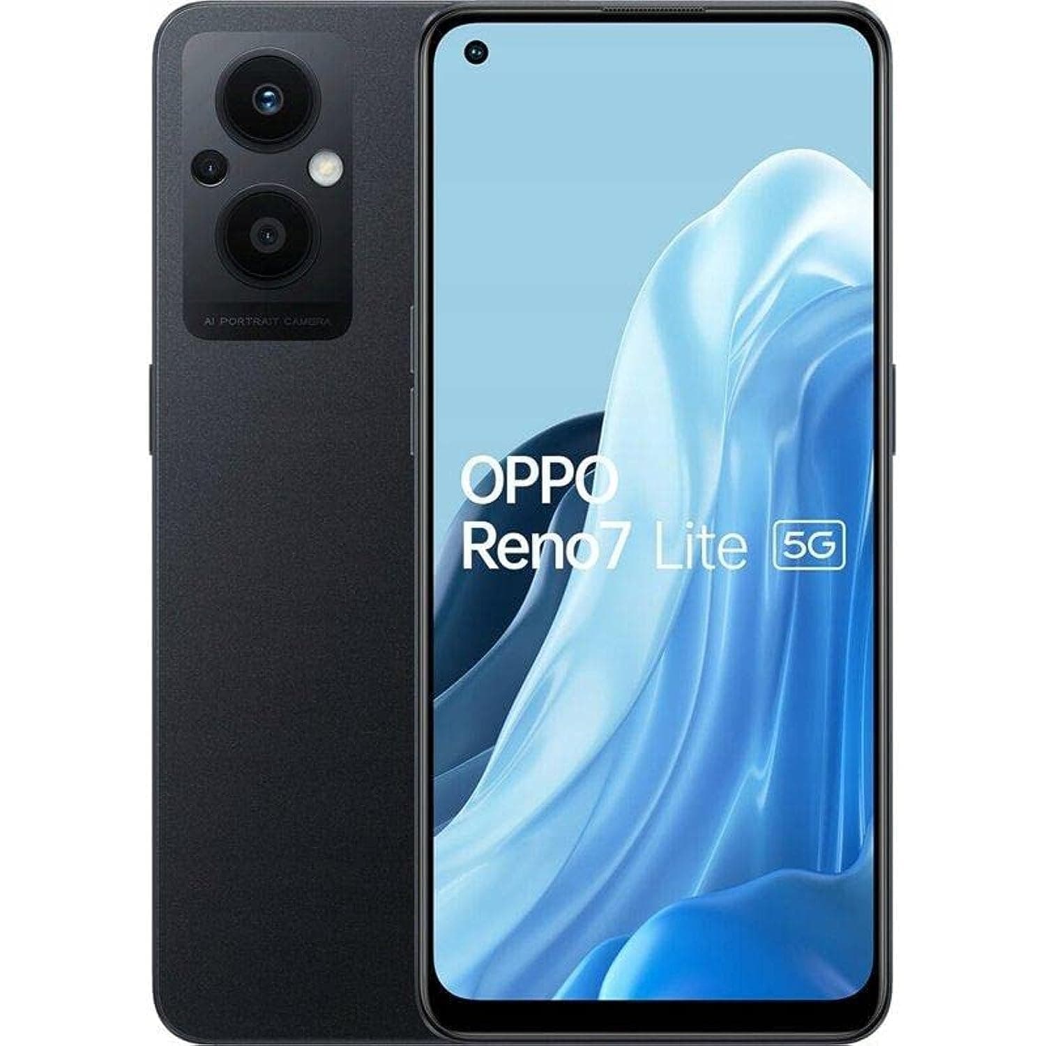 Oppo Reno7 Lite CPH2343 Dual-SIM 128GB ROM + 8GB RAM (GSM only | No CDMA) Factory Unlocked 5G SmartPhone (Cosmic Black) - International Version