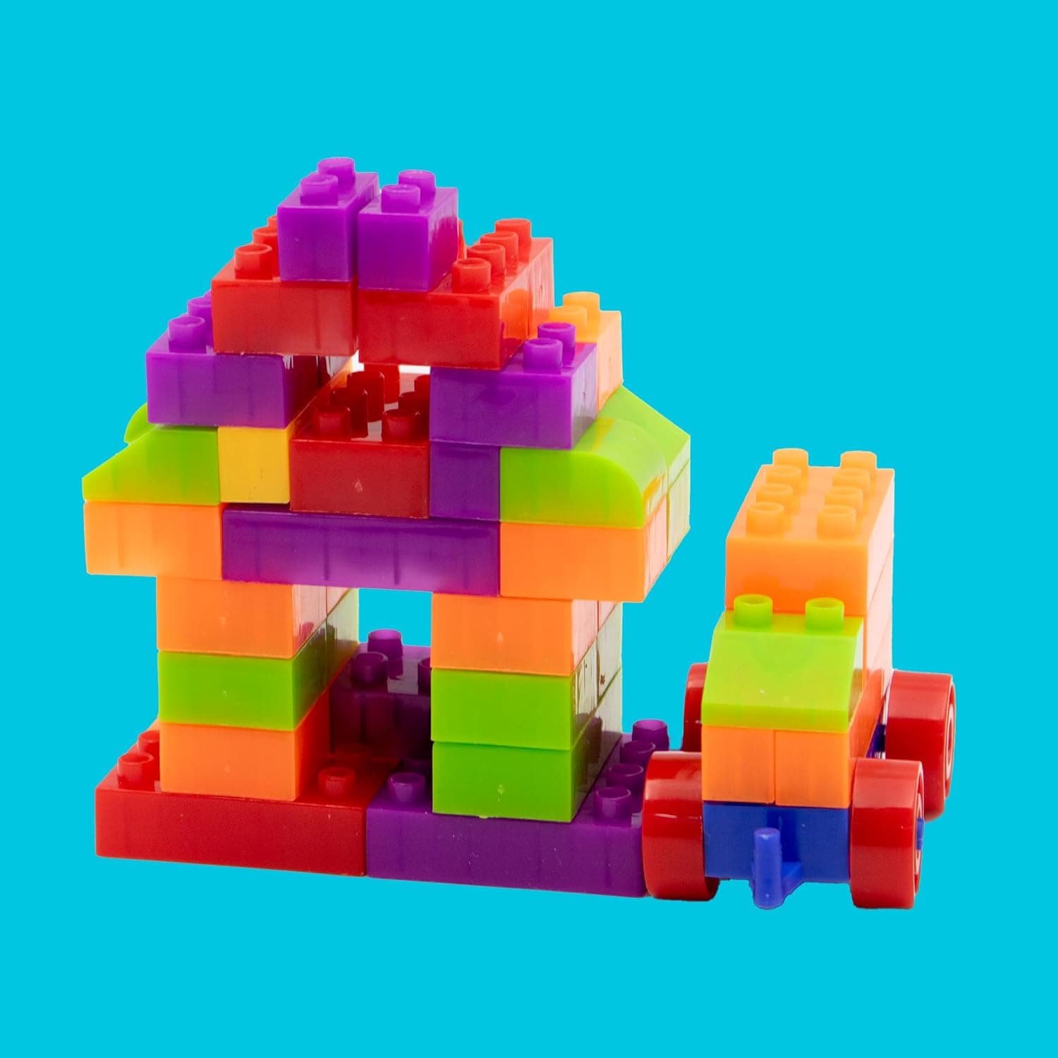 iToy, Building Blocks Set for Kids, 96 Pieces, Multicoloured Construction Toys with Interlocking Bricks, مكعبات