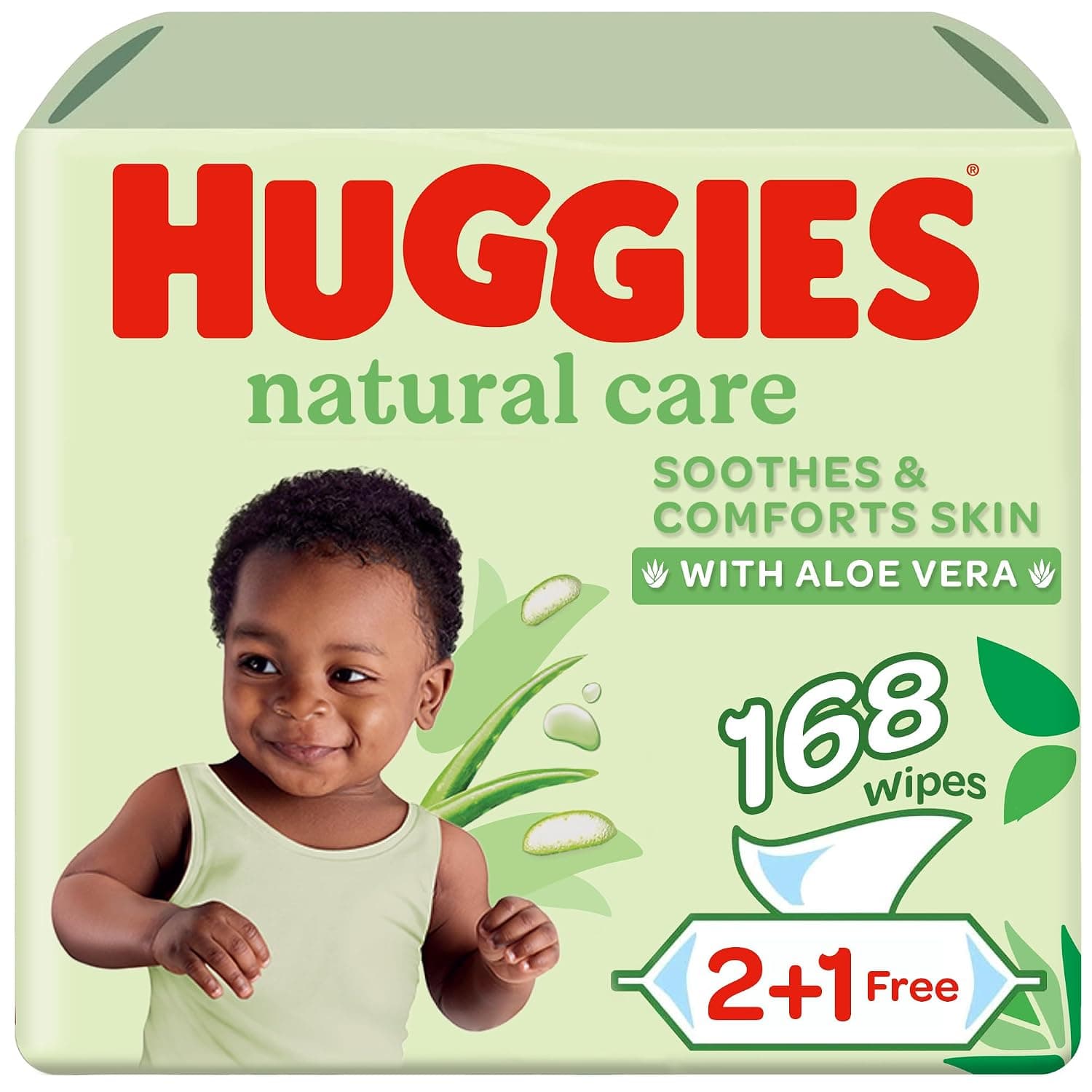 Huggies Baby Wipe Aloe Vera Natural Care Pack of 3 x 56 Wipes
