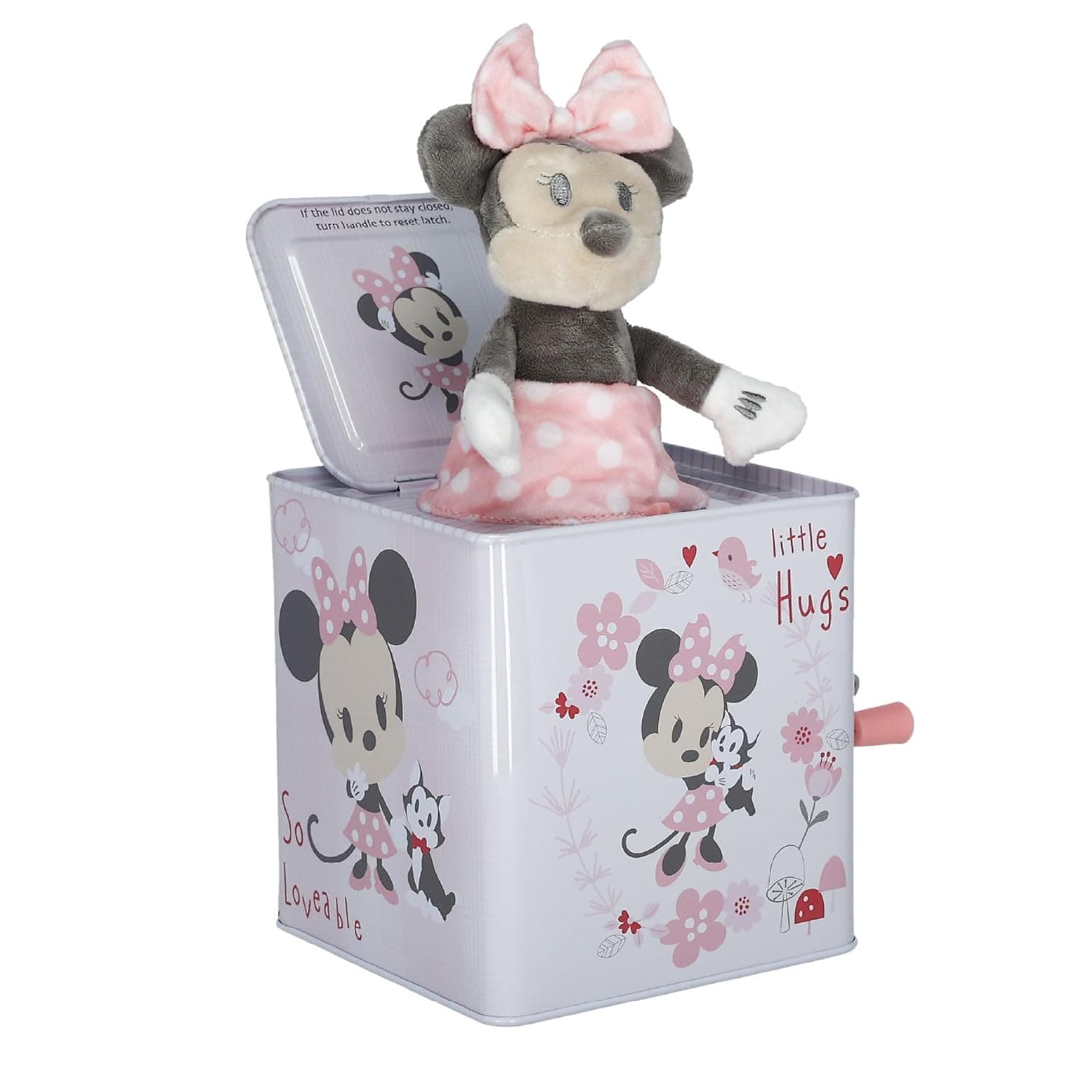 KIDS PREFERRED Disney Baby Minnie Mouse Jack in The Box Musical Toys for Babies and Toddlers, Plays “Somewhere Over The Rainbow” Minnie Springs Out from A Colorful Box, Pink