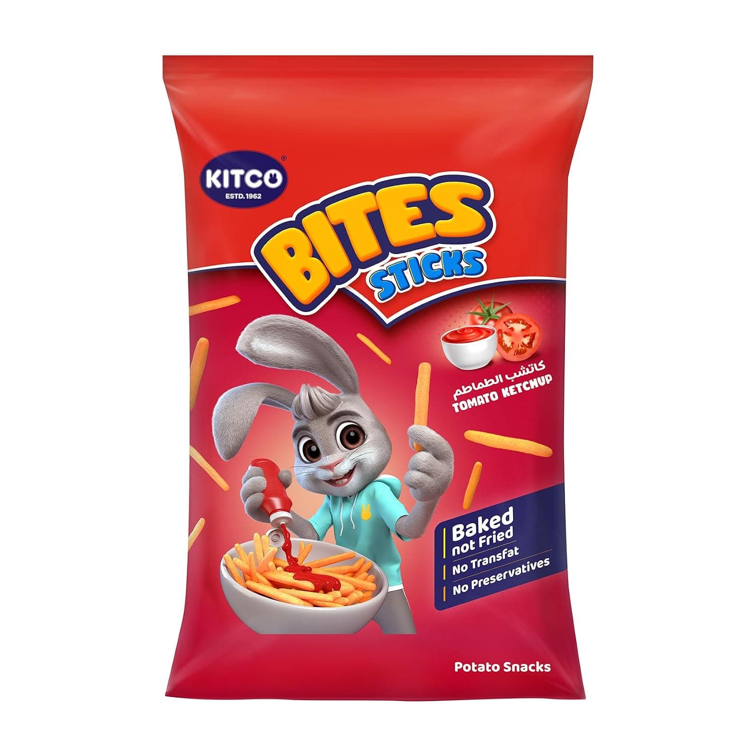 Kitco Bites Tomato Ketchup Potato Sticks, 20 X 16 G, Beige