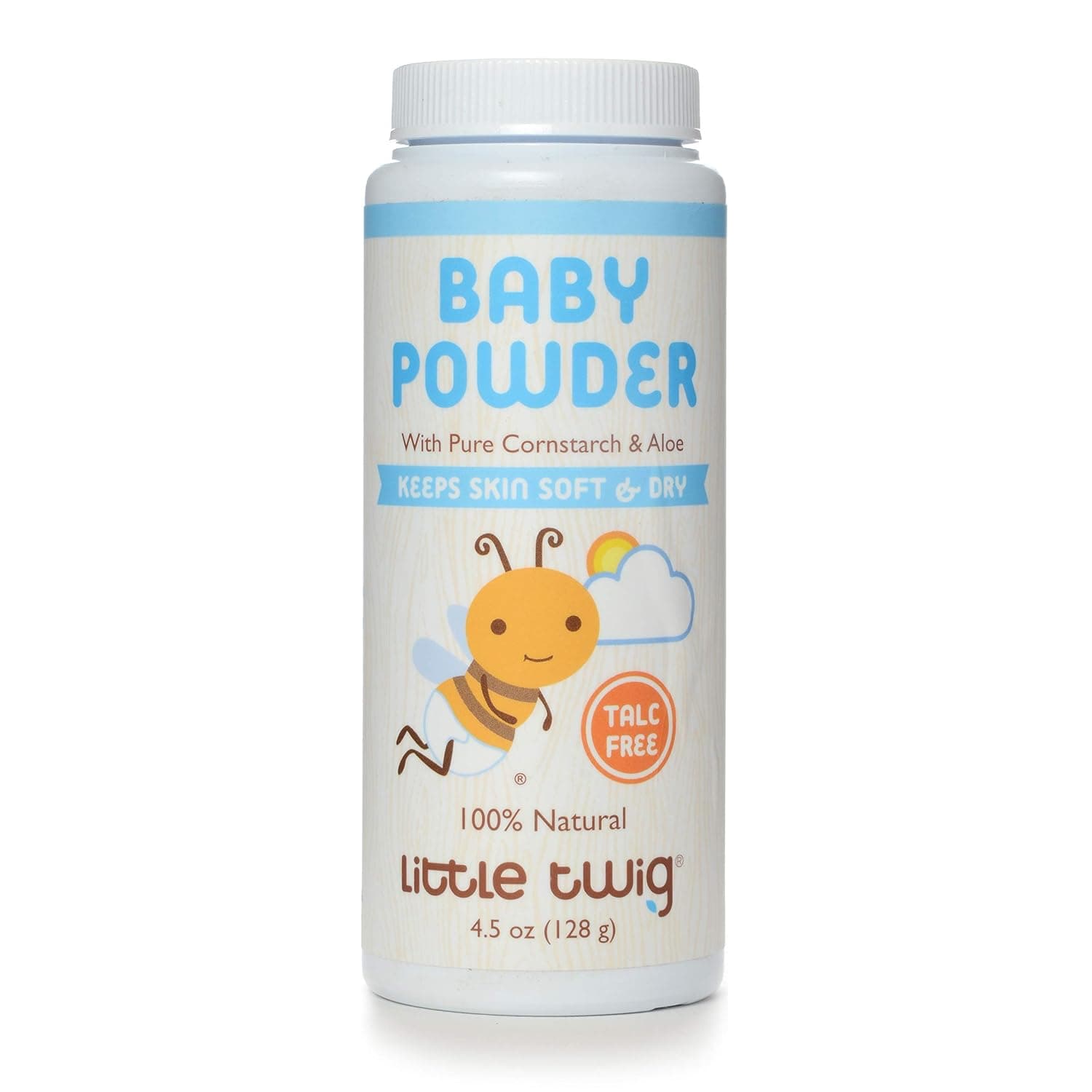 Little Twig Baby Powder, Natural Plant Derived Formula, Talc Free & Fragrance Free, 4.5 fl oz