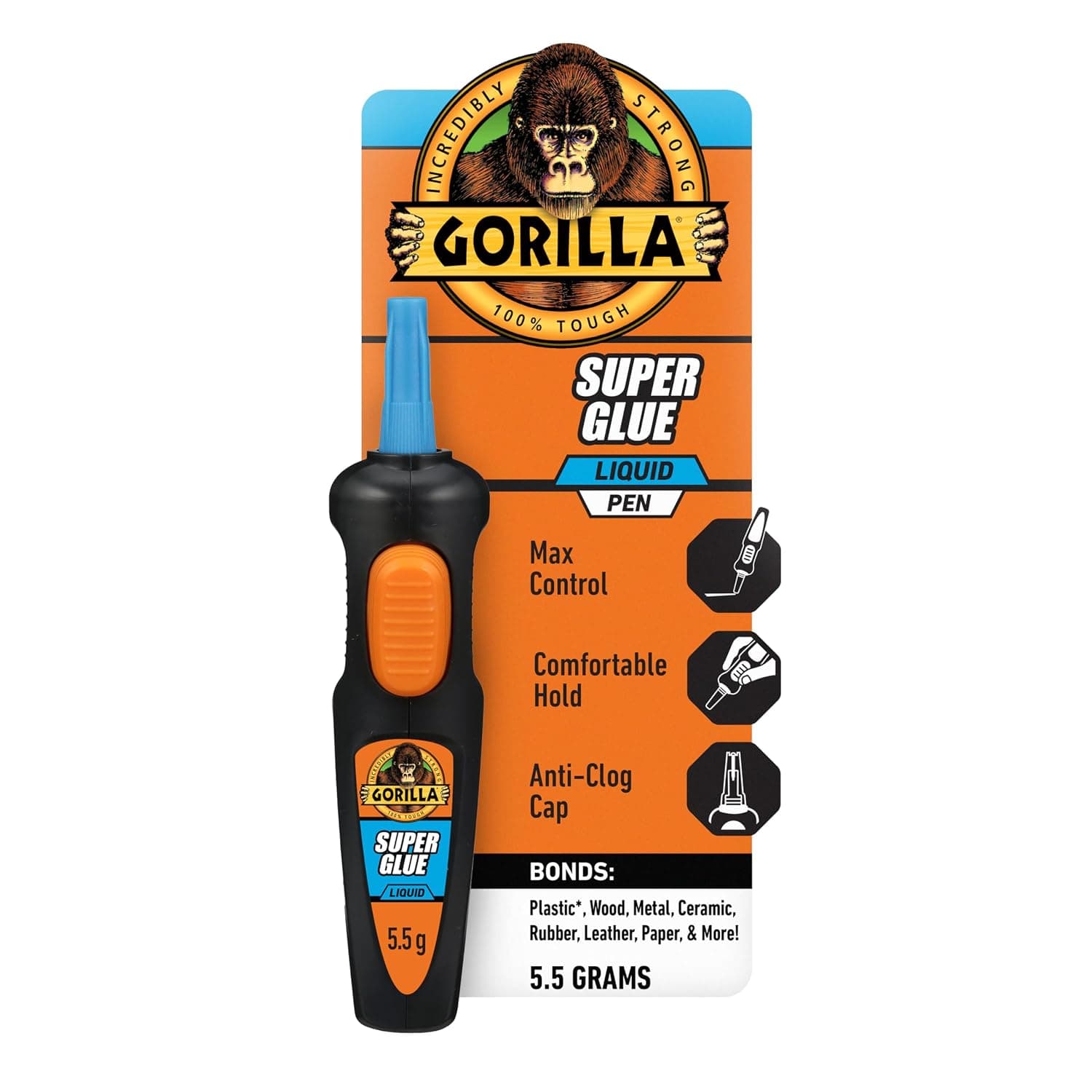 GORILLA GLUE SUPER STRONG GLUE PEN, CLEAR, 5.5G