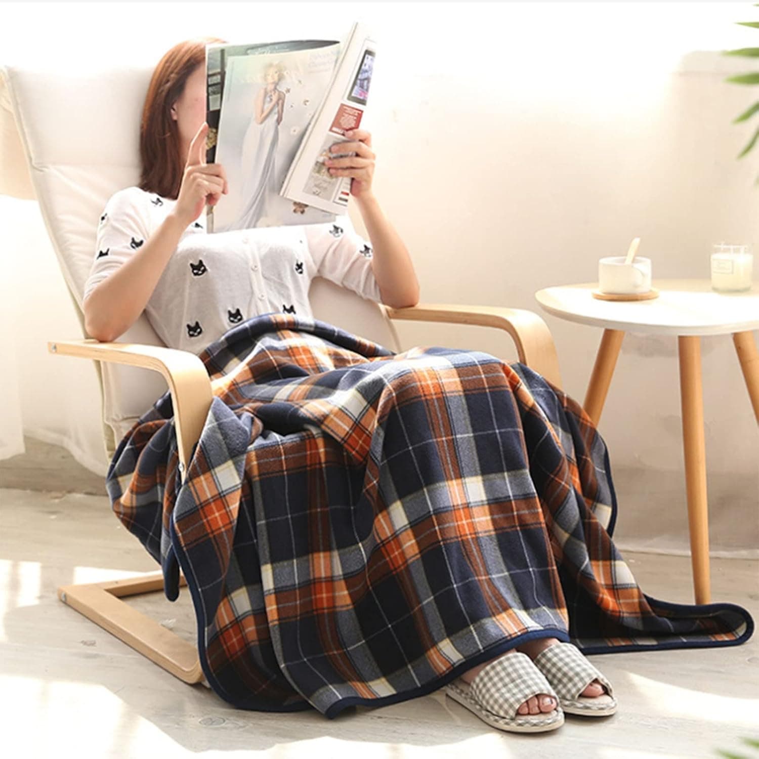 PEAMAN Wheelchair Warmer Cover Blanket, Wheelchair Cover Lightweight Winter Wheelchair Blanket Legs Feet Warmer Cover Thermal Blanket (Color : A, Size : 100x140cm)