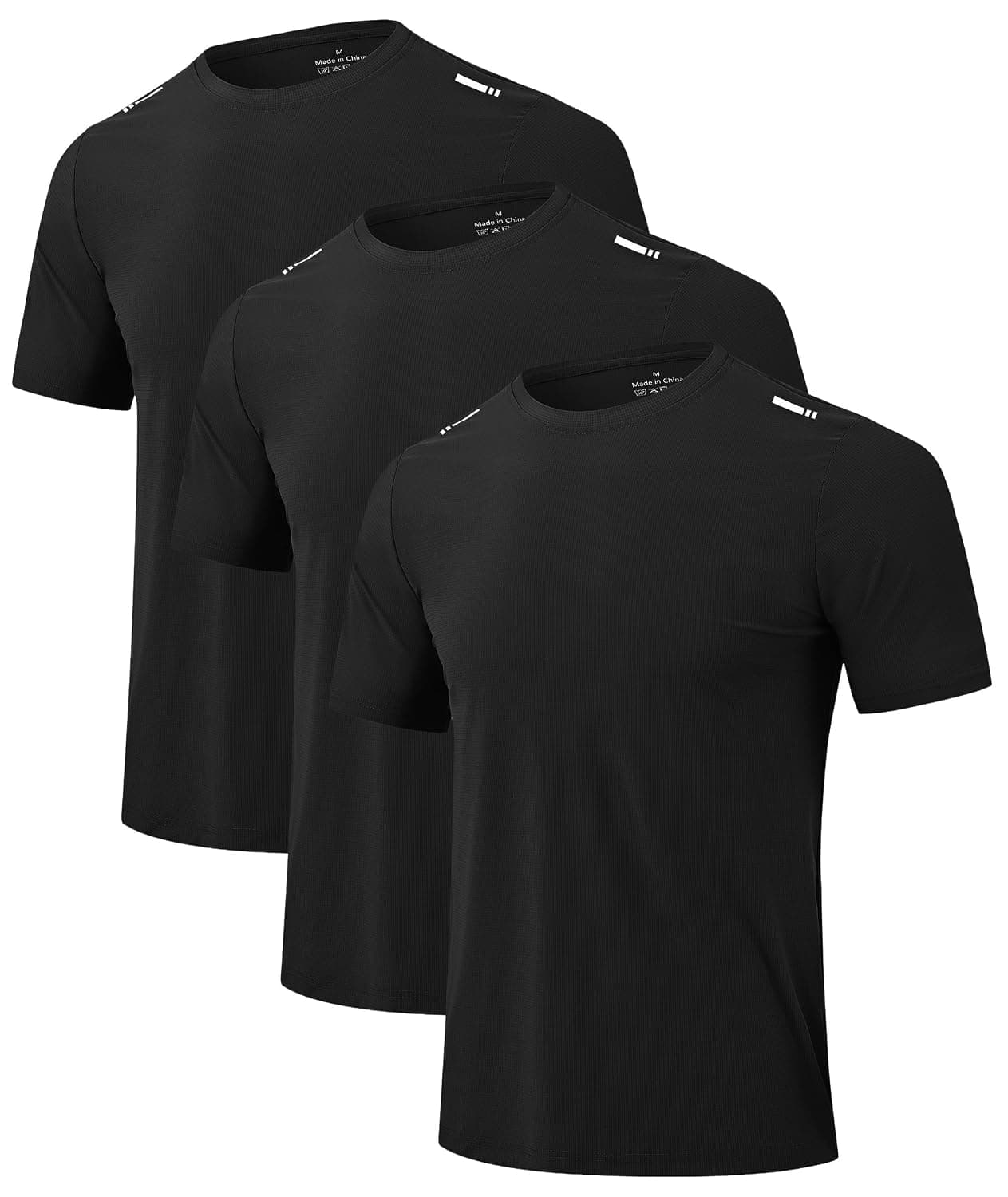 Men's Sports T Shirts Quick Dry Stretch Workout Gym Tshirts 3 Pack Breathable Tennis Fitness Running Cooling T-shirts for Men