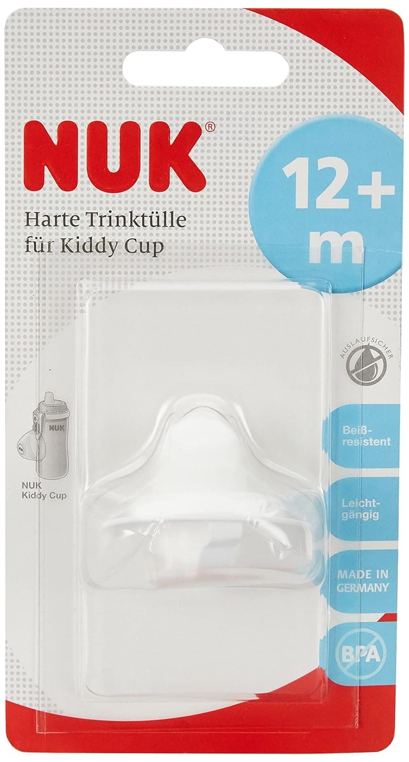 Mapa NUK 10255311 Hard Drinking Spout for Kiddy Cup, Bite-Resistant, Smooth and Leak-Proof, from 12 Months, BPA White