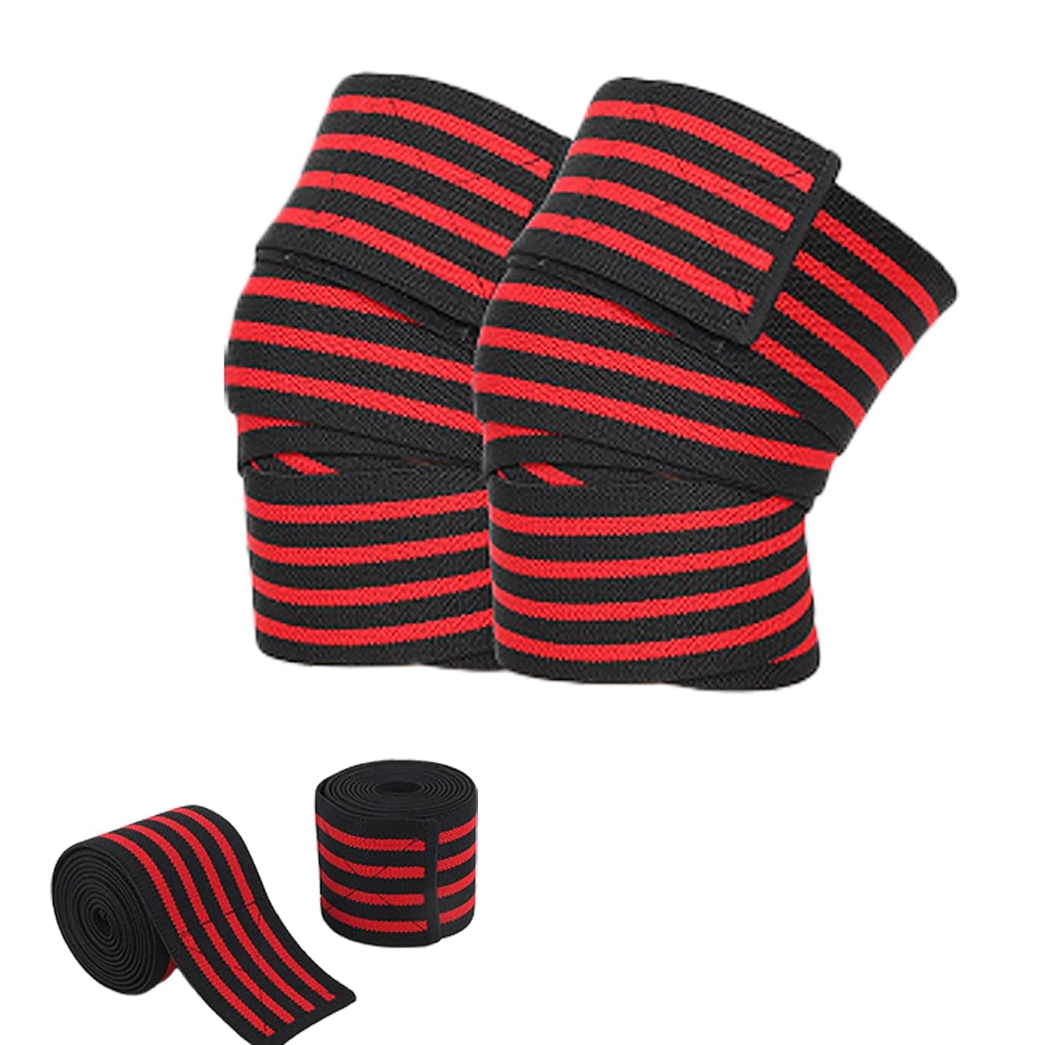 2-Pack Unisex Sports Knee Wraps, Joint Wraps for Men and Women, Adjustable Knee Compression Bandage Wraps Support for Ankle, Wrist, Knee and Elbow During Exercise(2 Meters Long, Red)