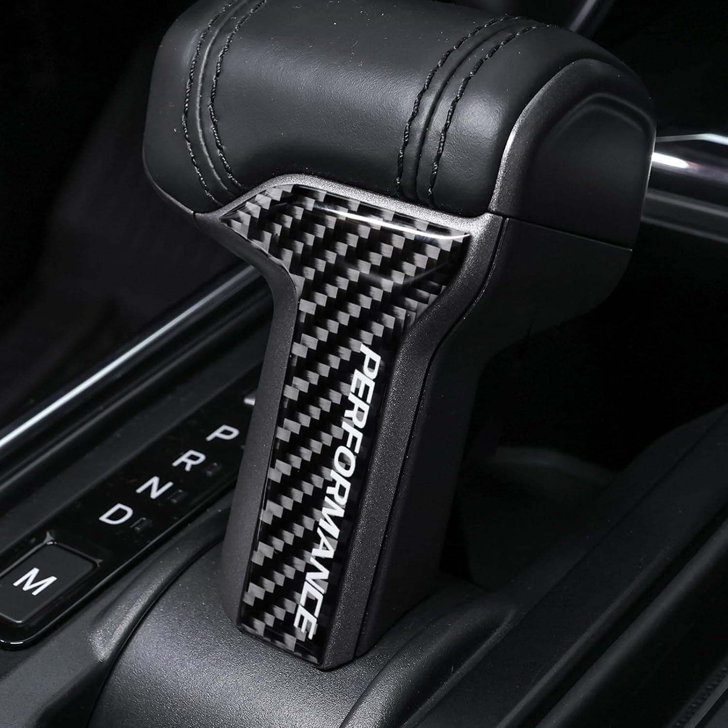BETTERHUMZ Car Gear Shifter Sticker for Ford F150 2021 2022 2023 2024 2025 Carbon Fiber Interior Accessories (Black)